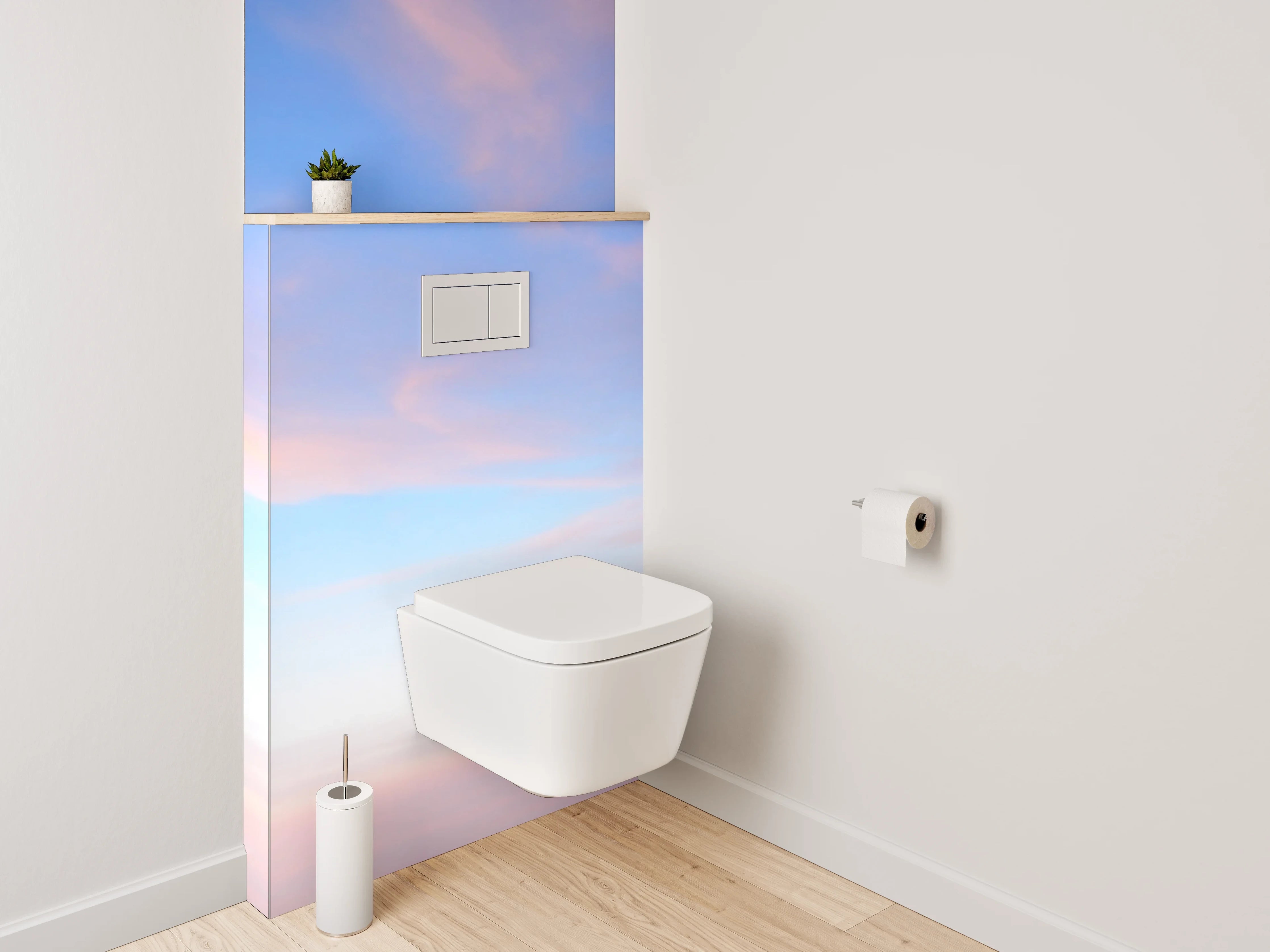 WC-Rückwand - Sanfter Himmel in Pastellfarben