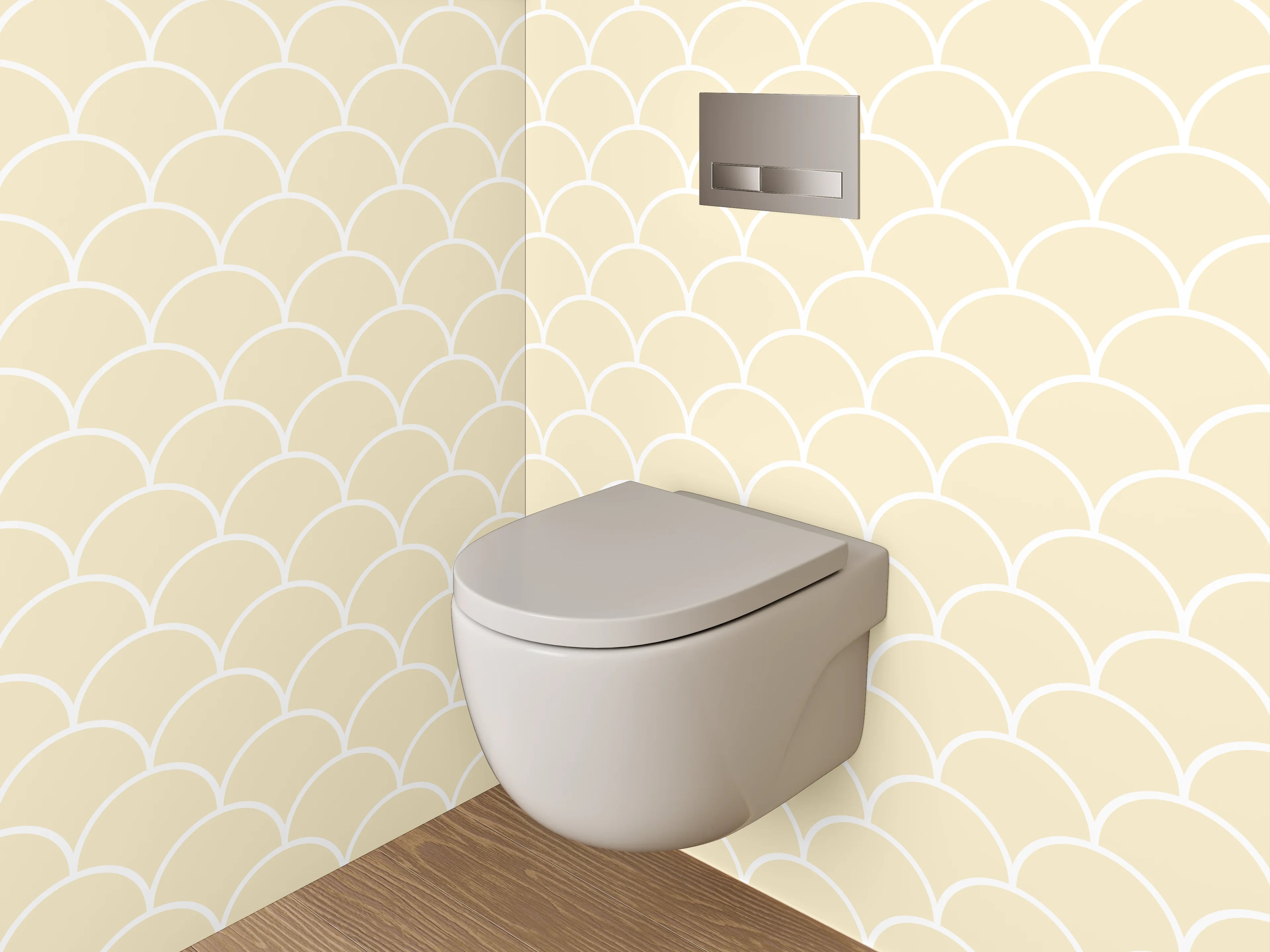 WC-Rückwand - Sanftes Wellenmuster in Beige