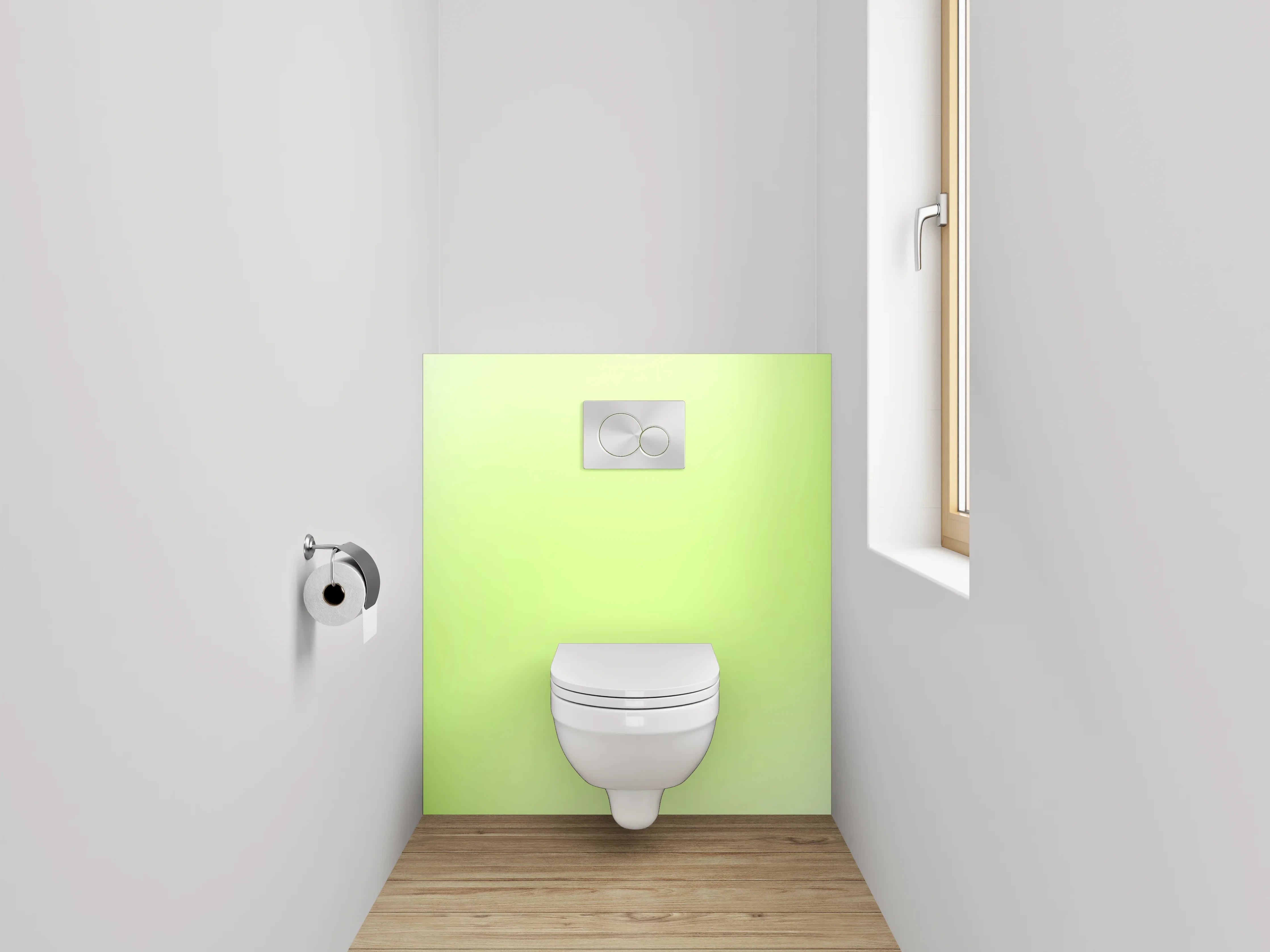 WC-Rückwand - Sanftes frisches Grün Aquarell