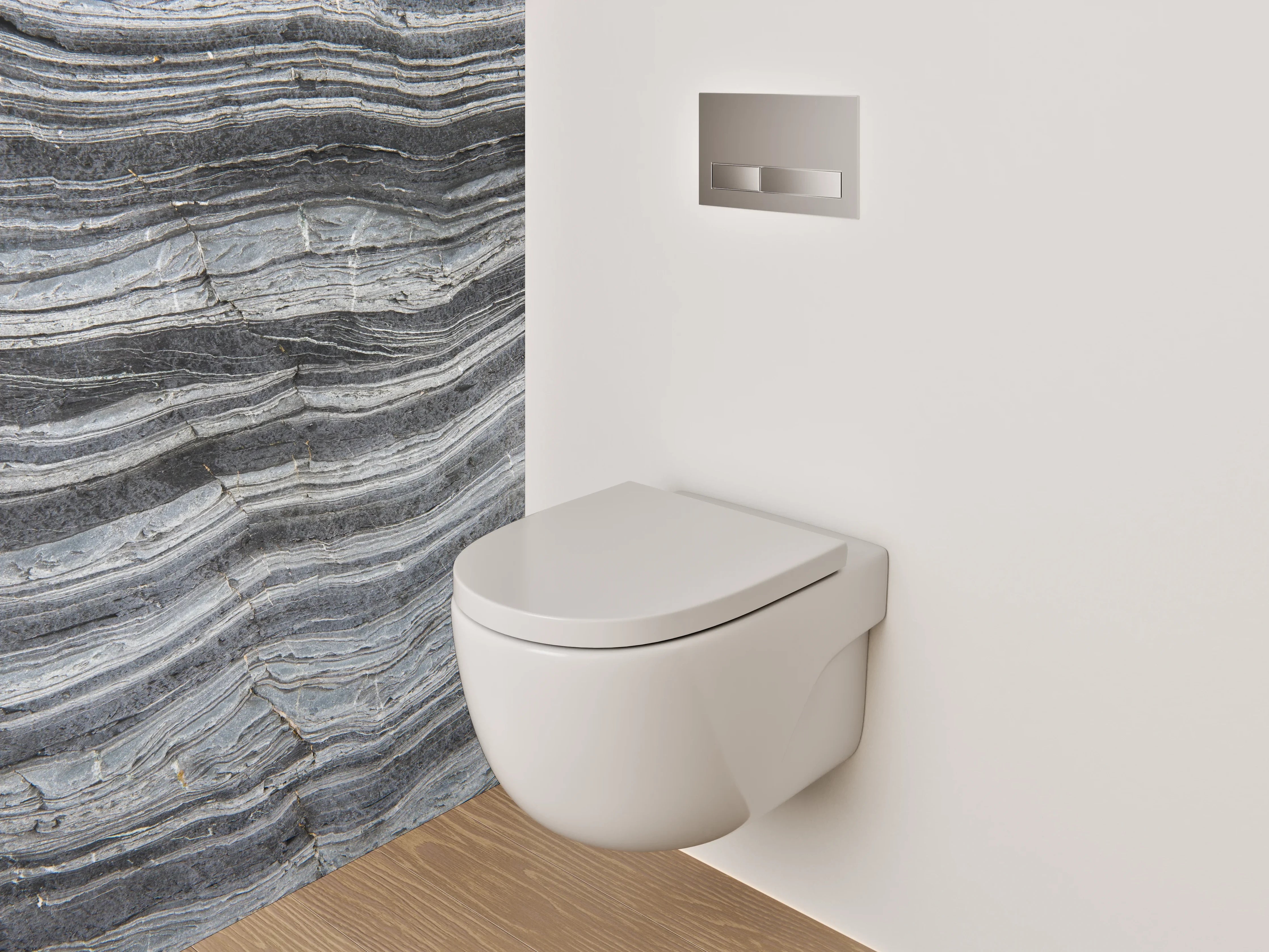 WC-Rückwand - Schiefermuster in Schwarz-Grau