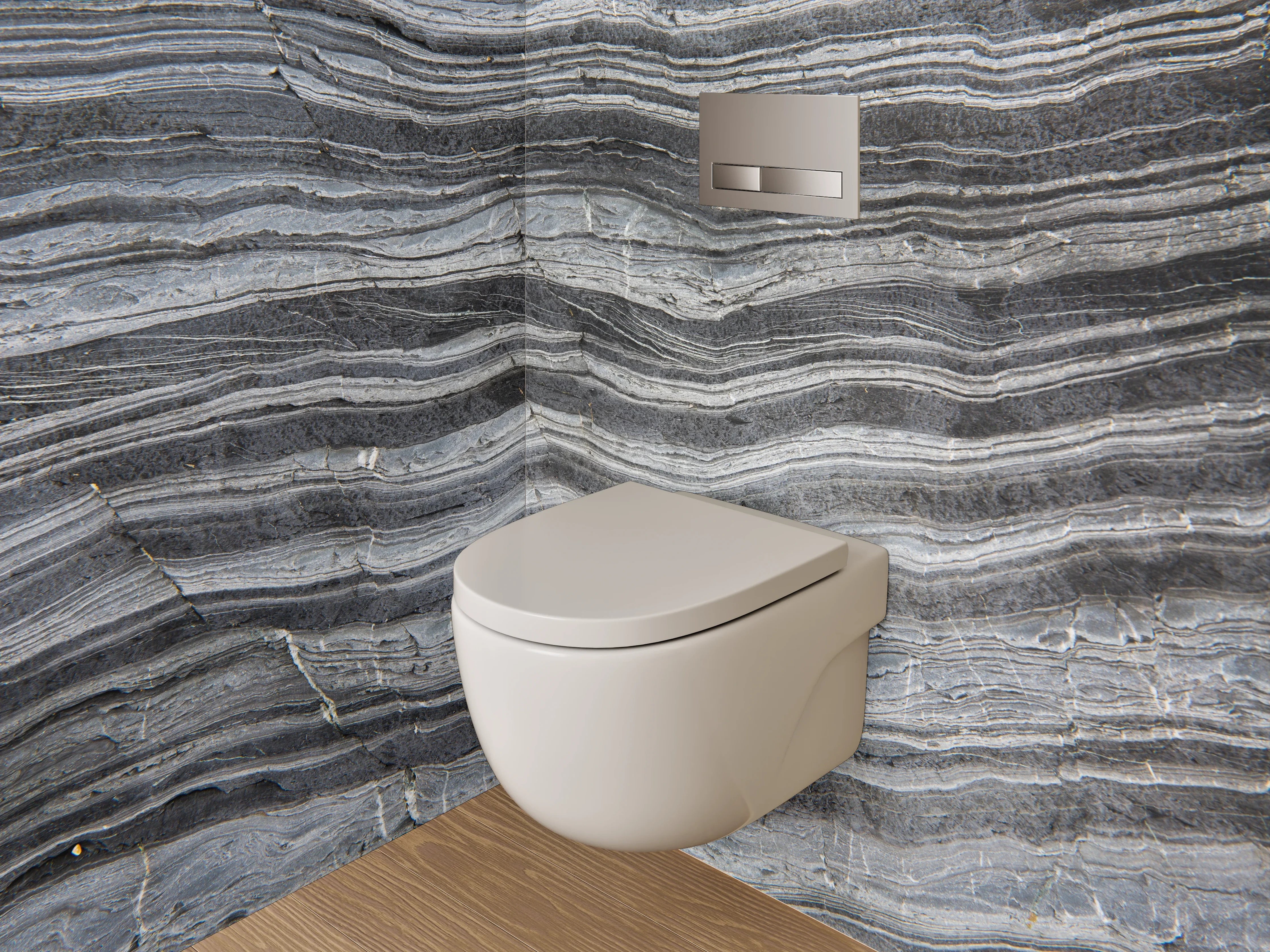 WC-Rückwand - Schiefermuster in Schwarz-Grau