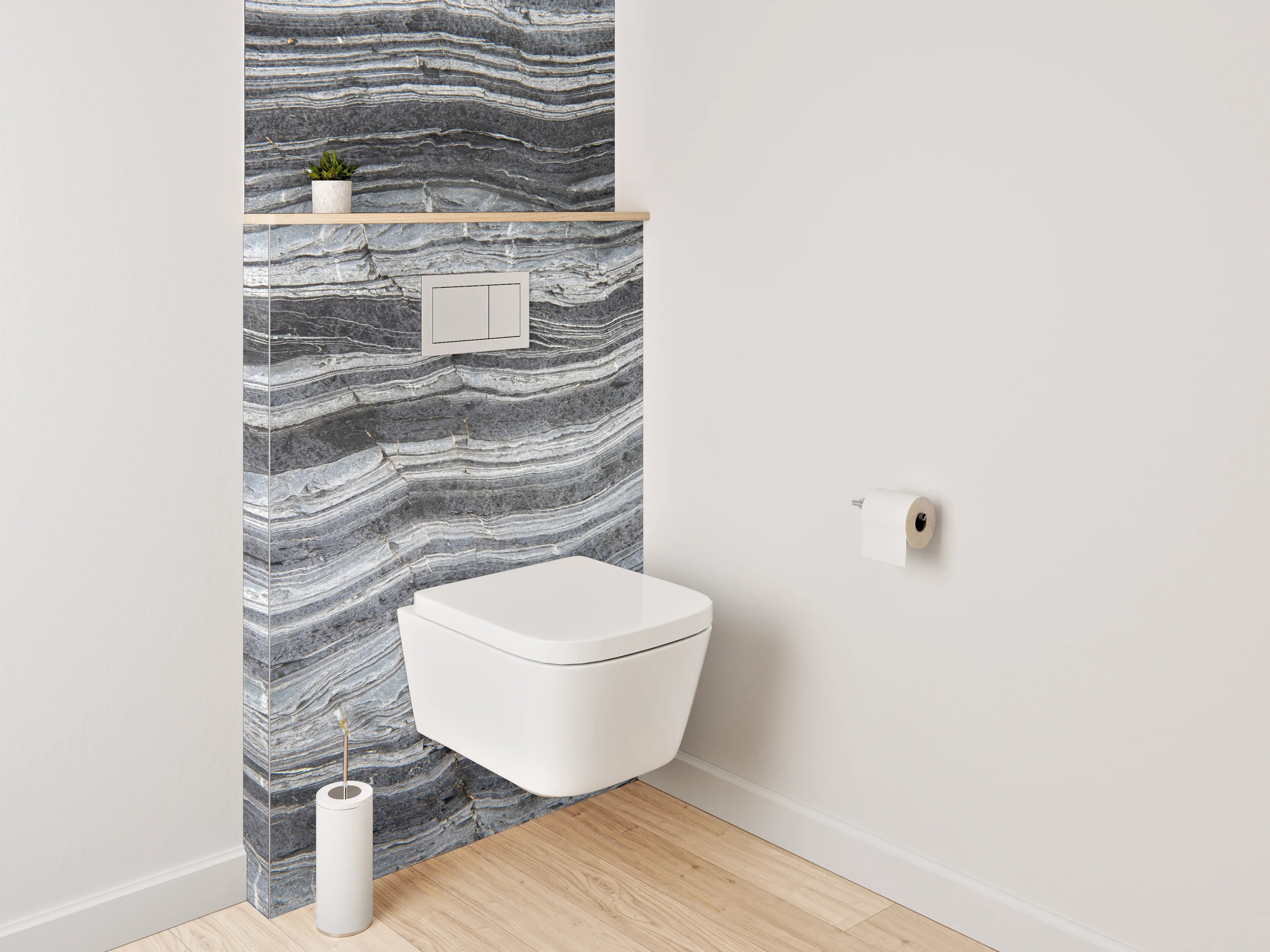WC-Rückwand - Schiefermuster in Schwarz-Grau
