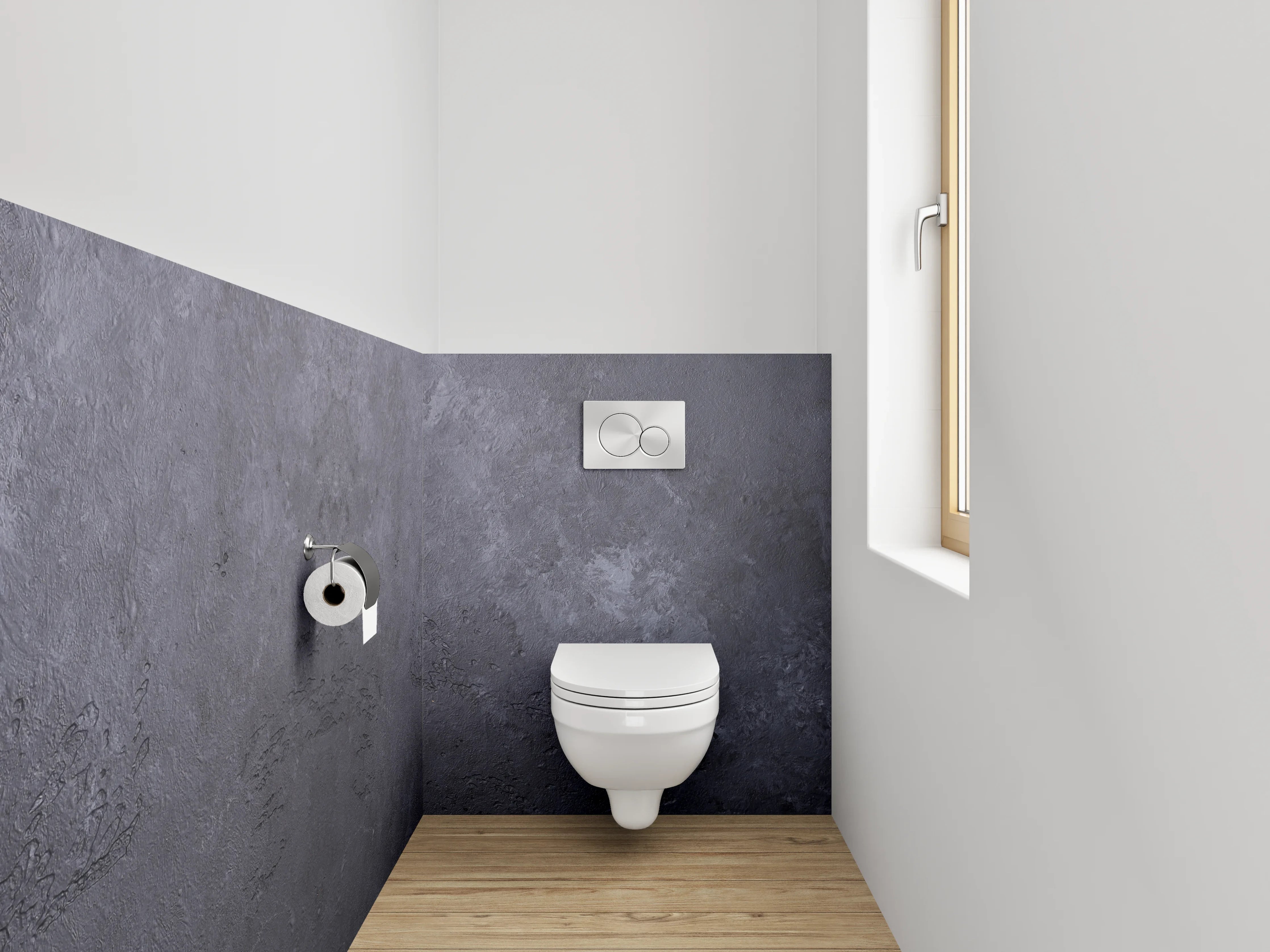 WC-Rückwand - Schieferoptik Dunkelgrau Wandpanel
