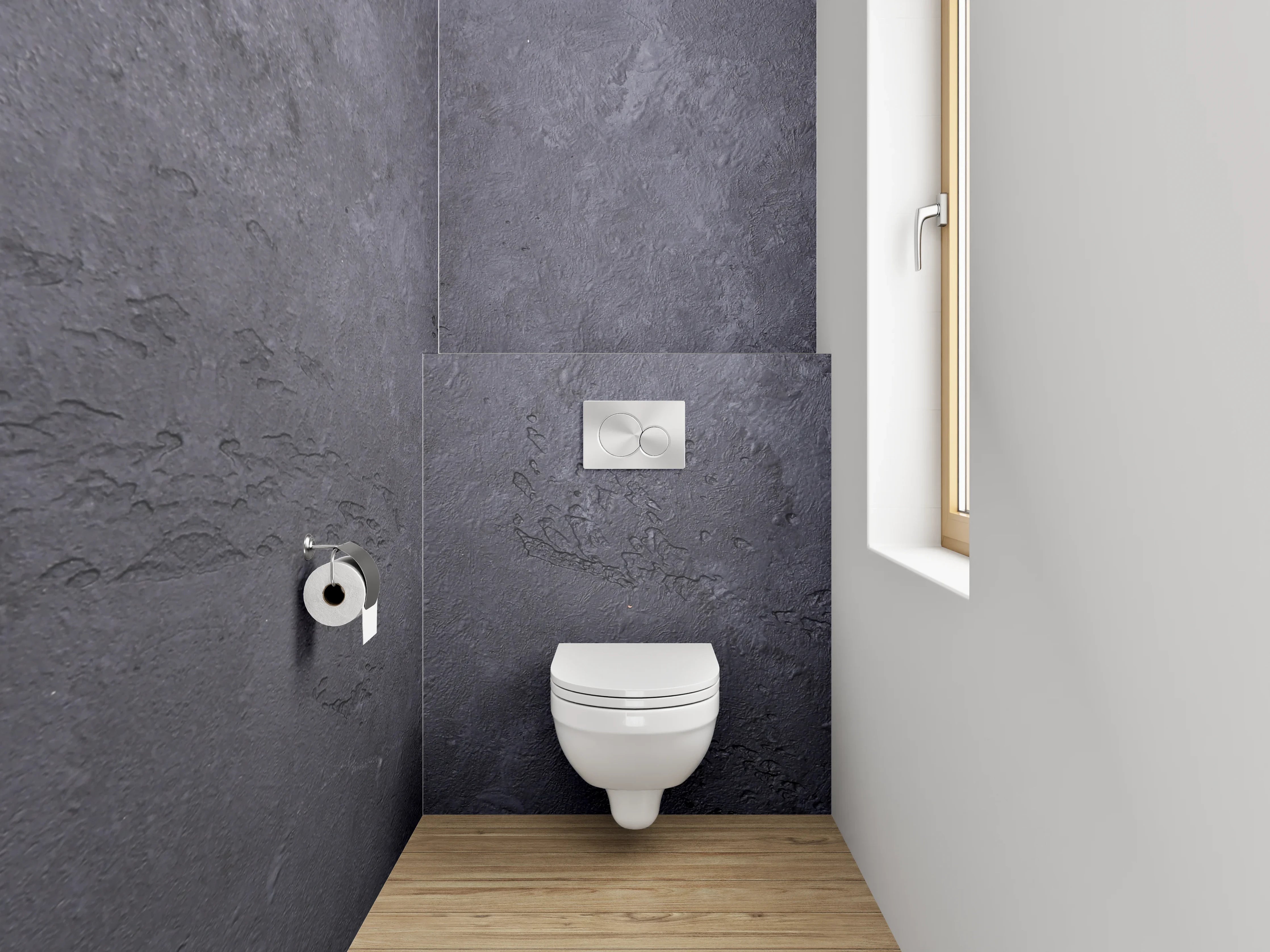 WC-Rückwand - Schieferoptik Dunkelgrau Wandpanel