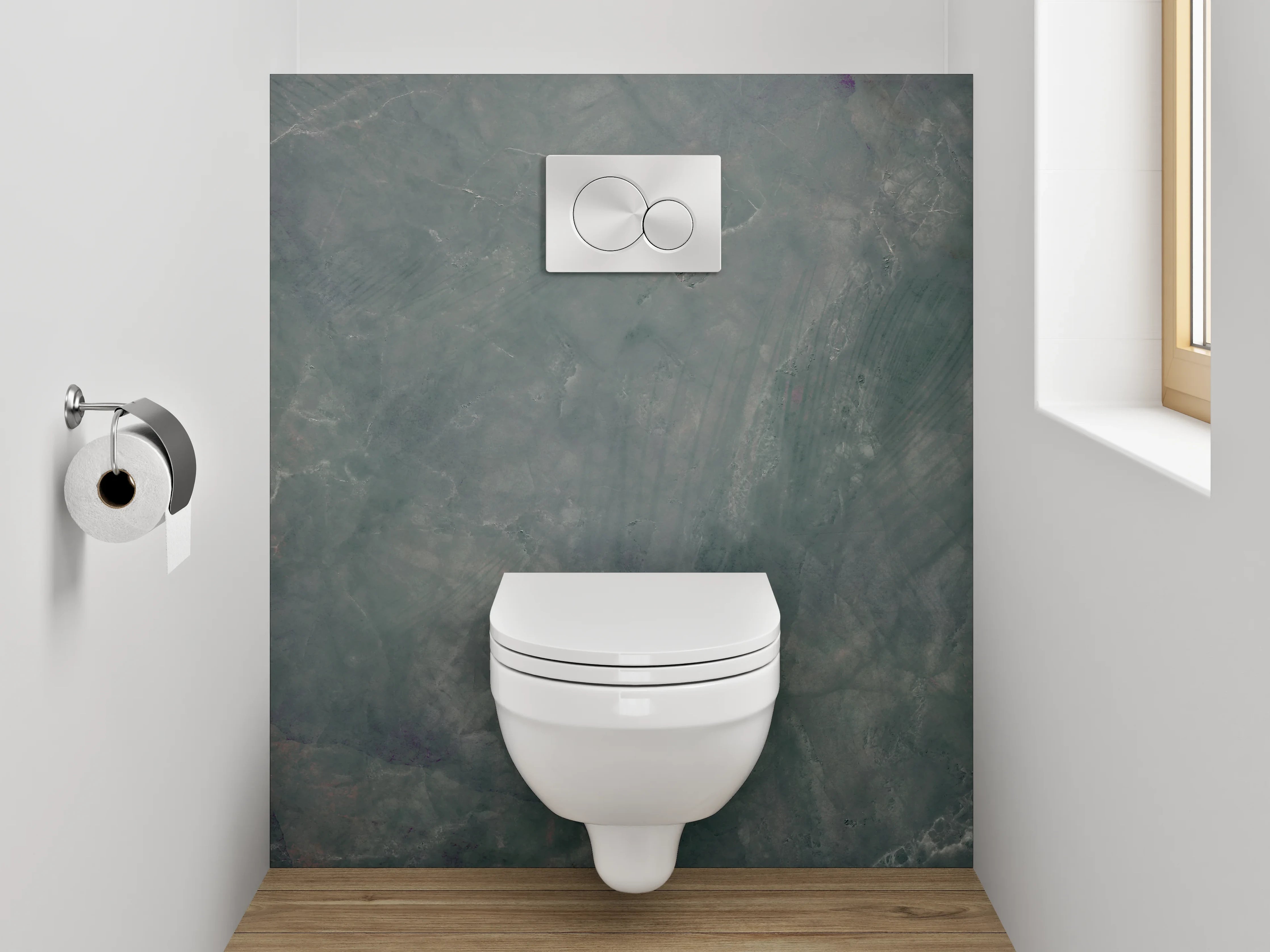 WC-Rückwand - Schieferoptik Grau Grün Marmoriert