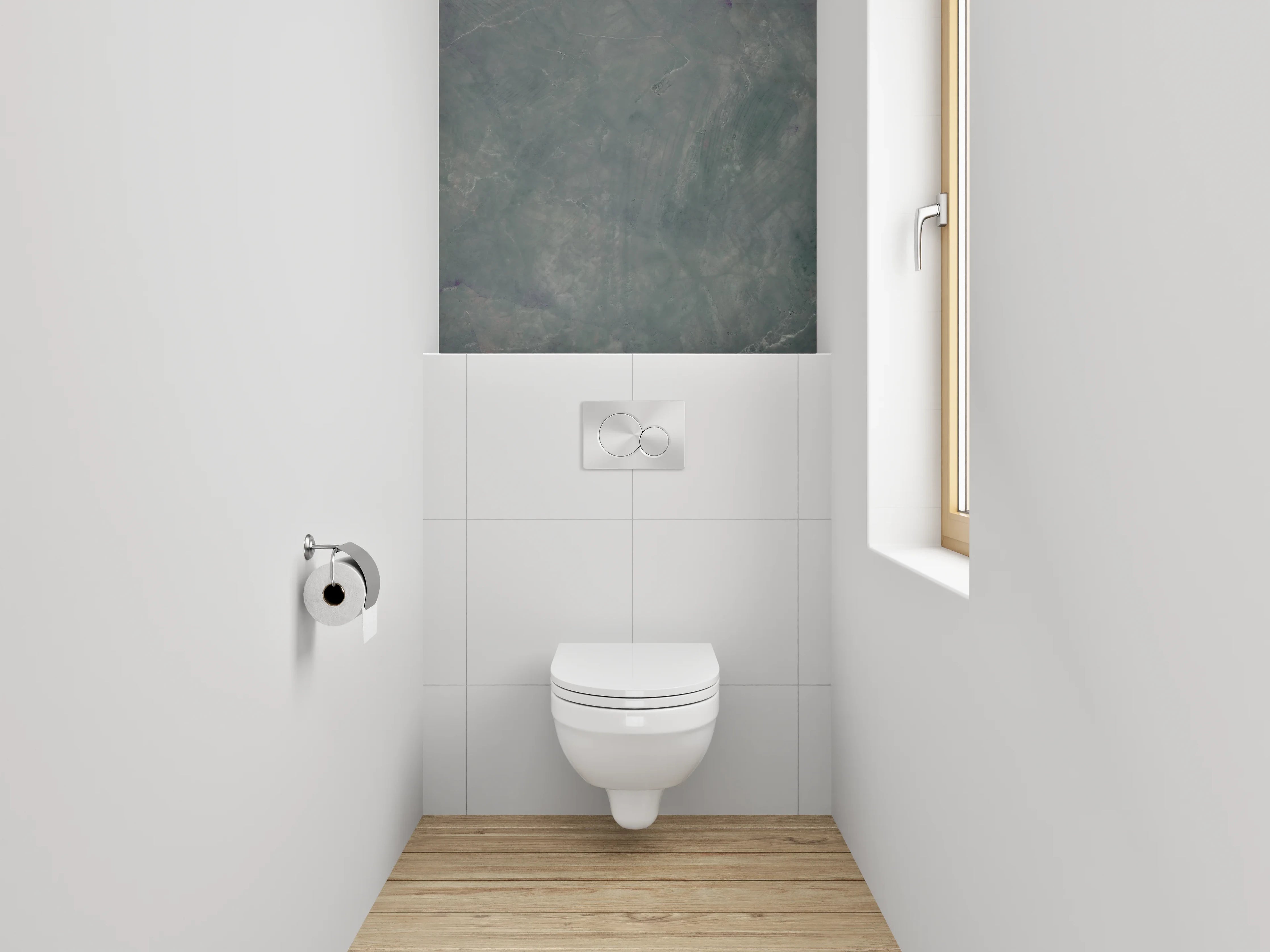 WC-Rückwand - Schieferoptik Grau Grün Marmoriert