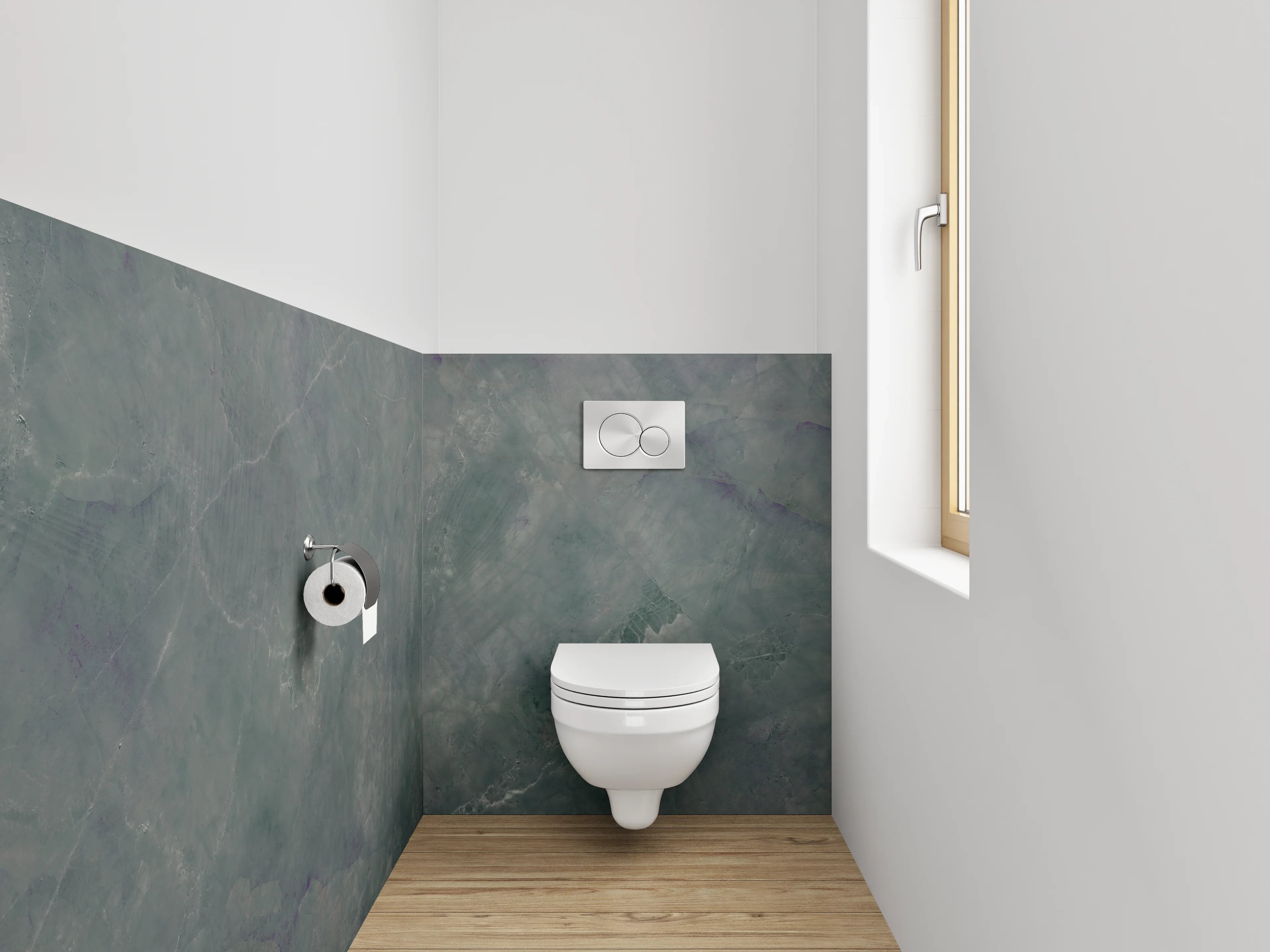 WC-Rückwand - Schieferoptik Grau Grün Marmoriert