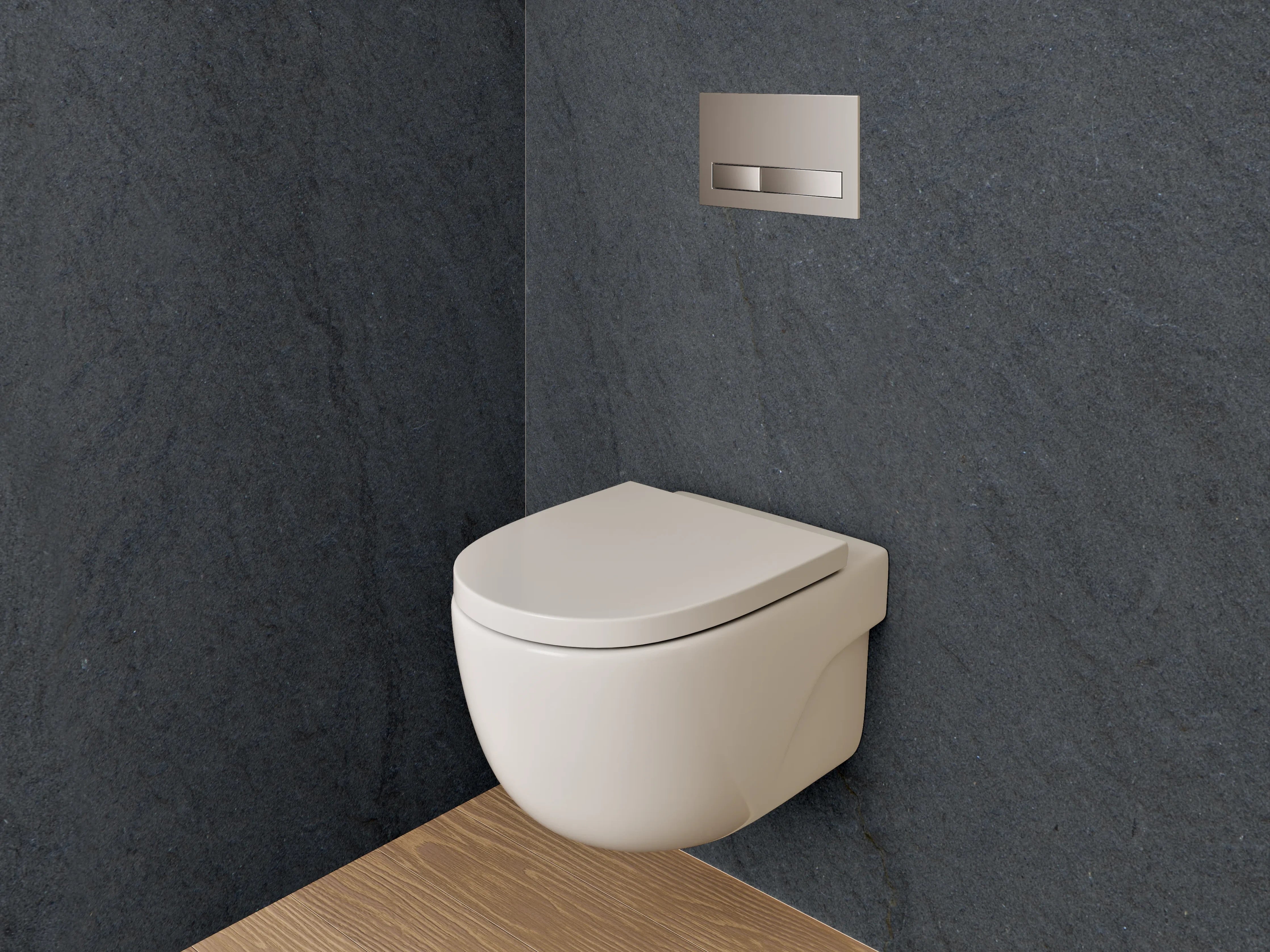 WC-Rückwand - Schieferoptik Schwarz Naturstein Wand