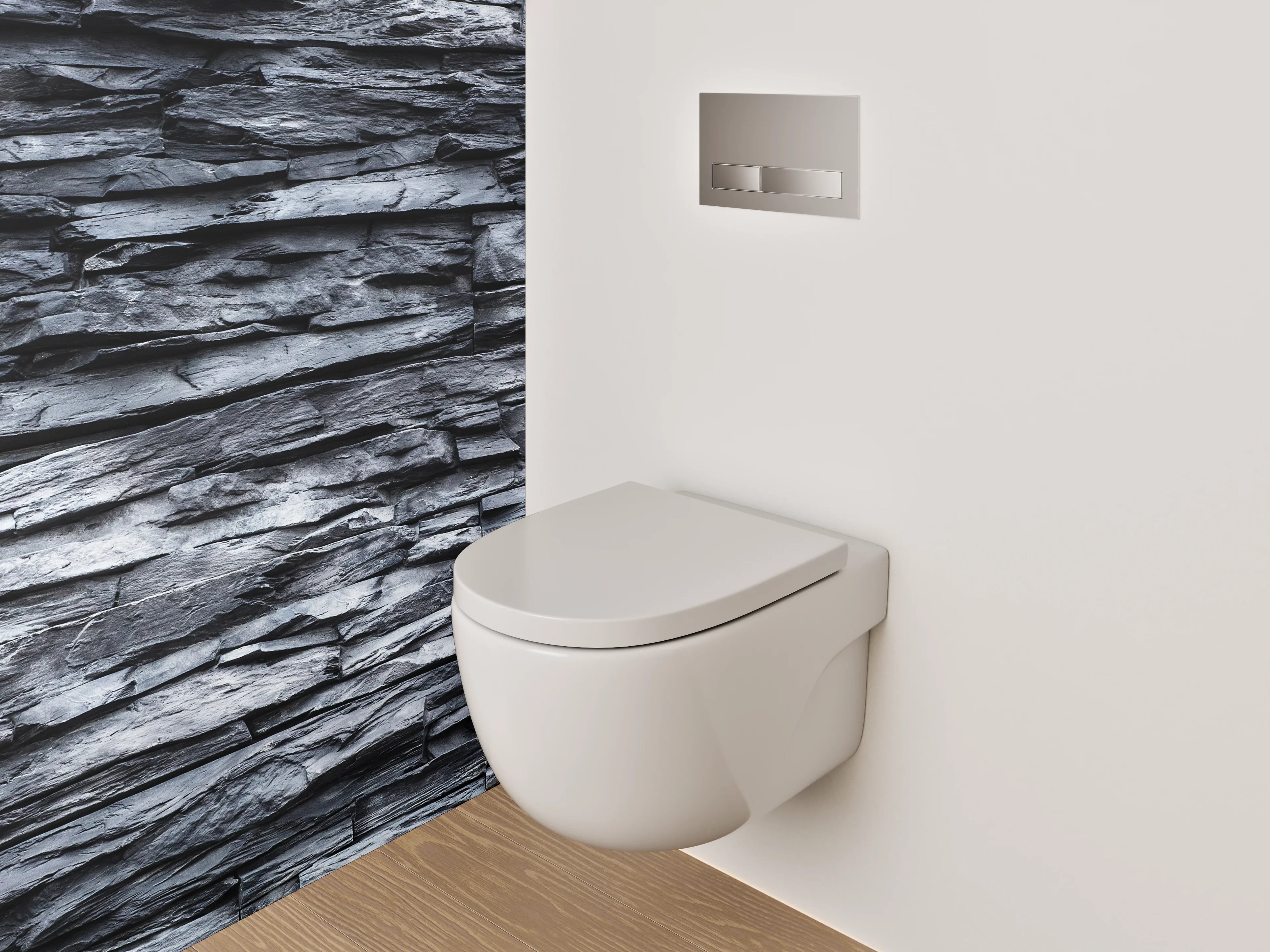 WC-Rückwand - Schieferoptik Wanddekor Grau