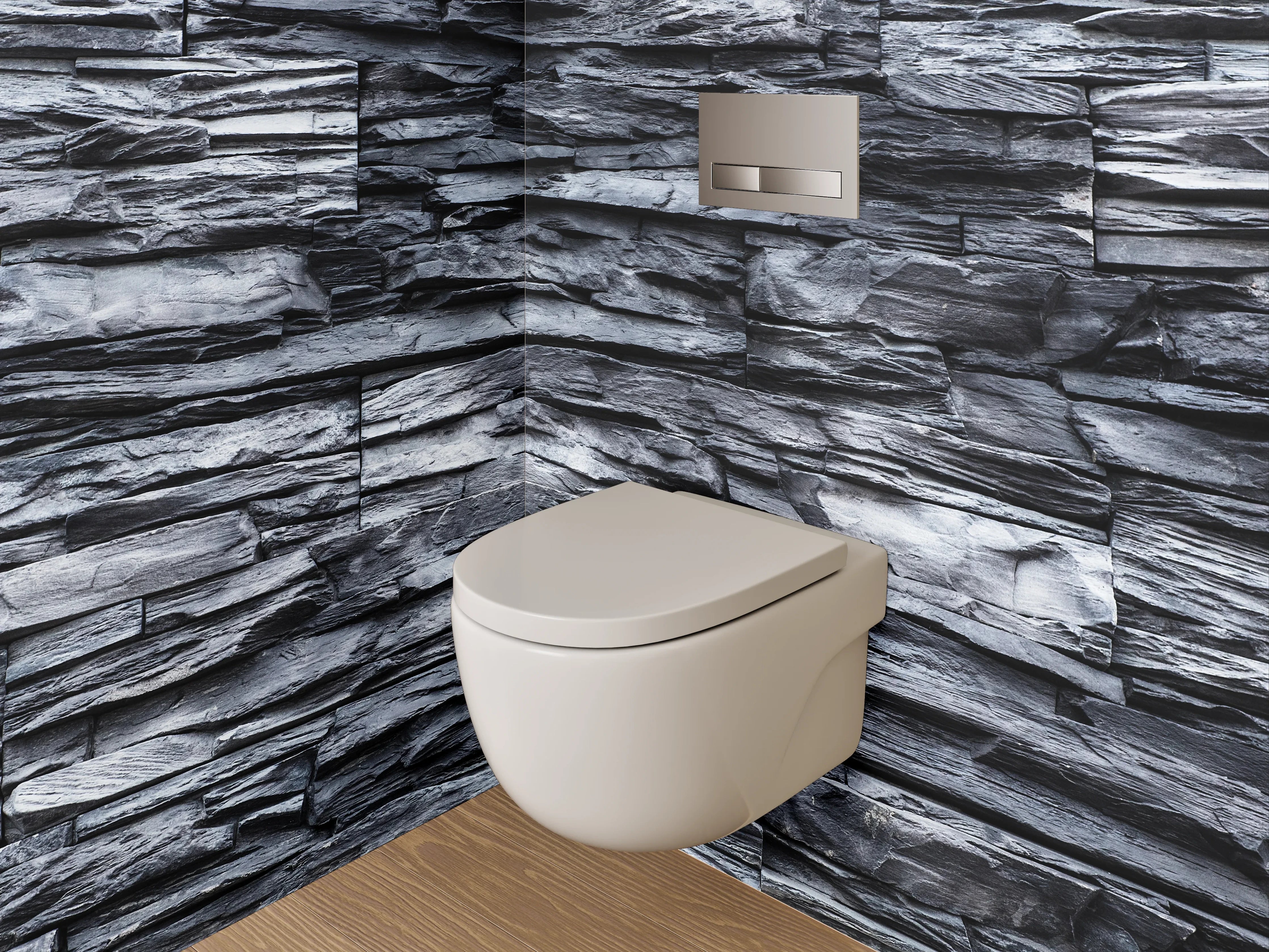 WC-Rückwand - Schieferoptik Wanddekor Grau