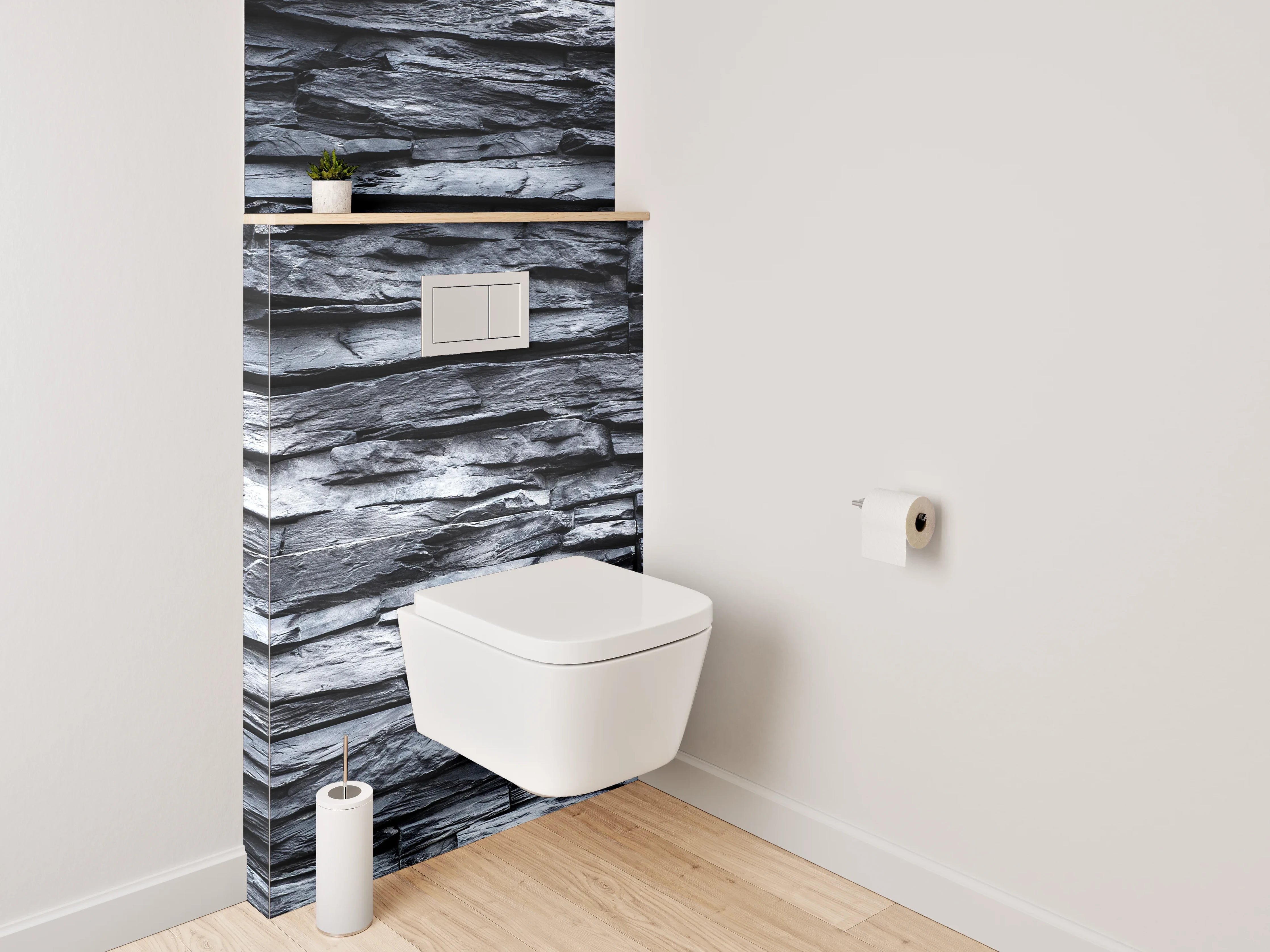 WC-Rückwand - Schieferoptik Wanddekor Grau