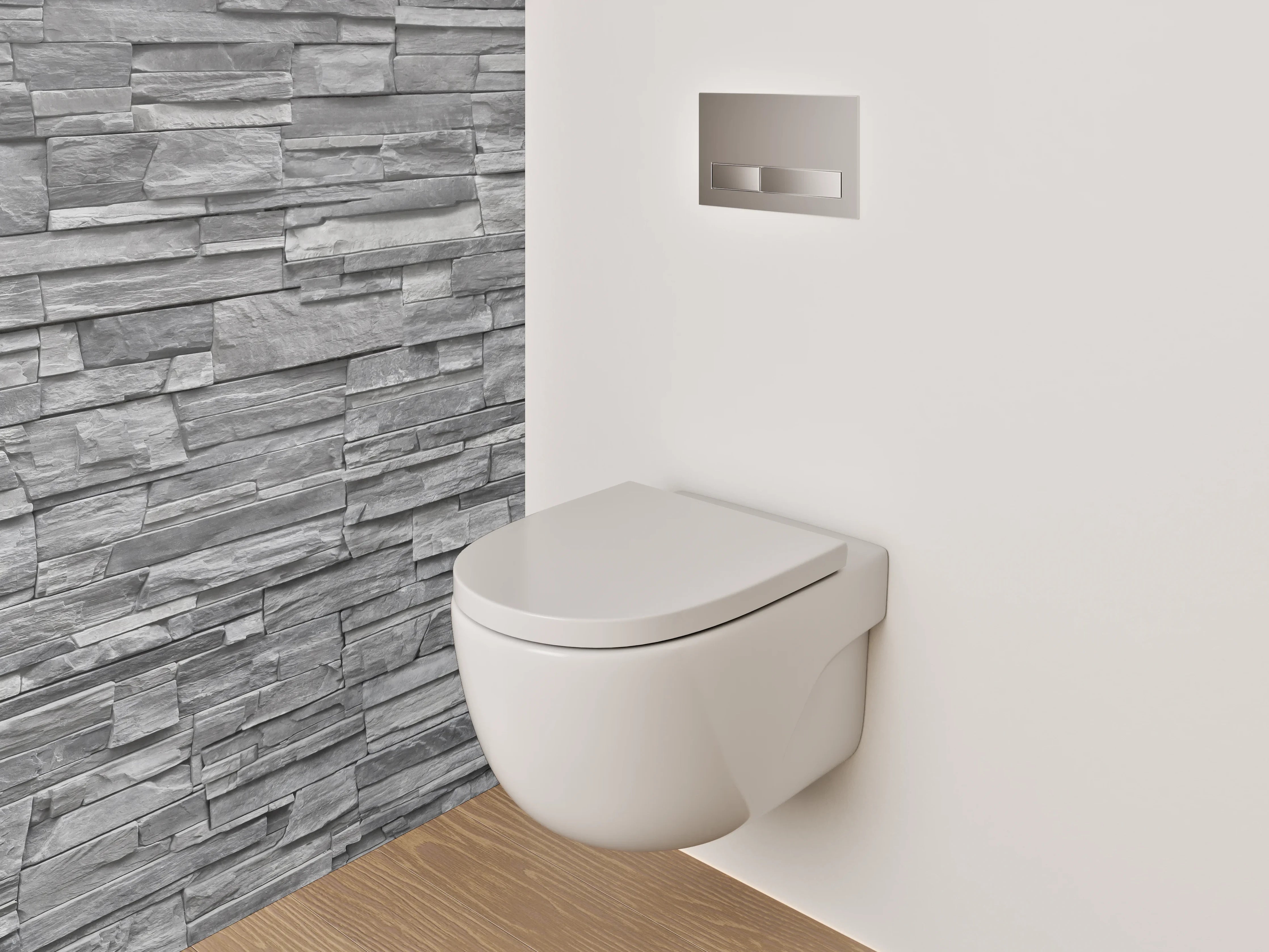 WC-Rückwand - Schieferoptik: Graue Steinwand
