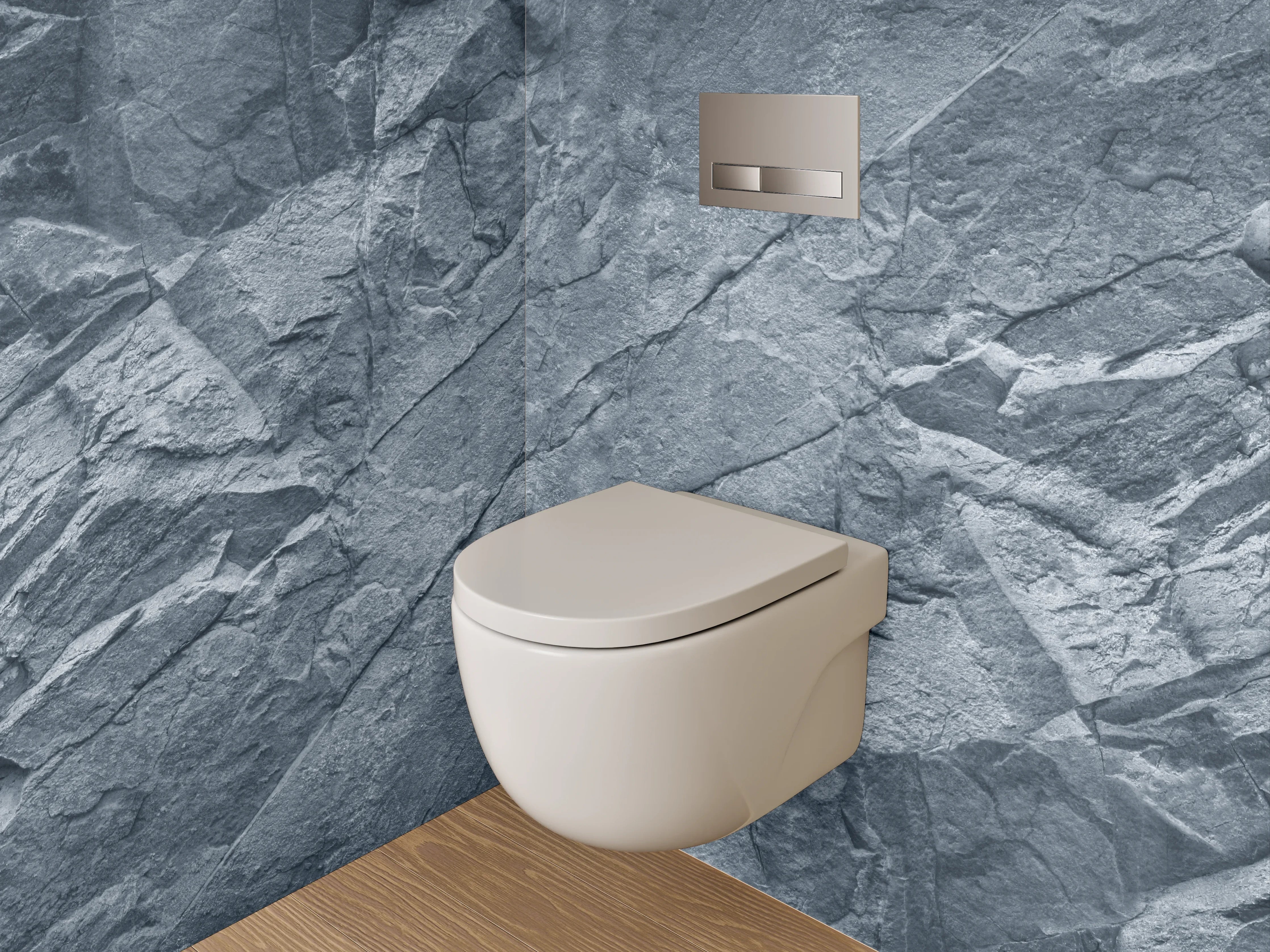 WC-Rückwand - Schieferstruktur Grau Blau Dekor
