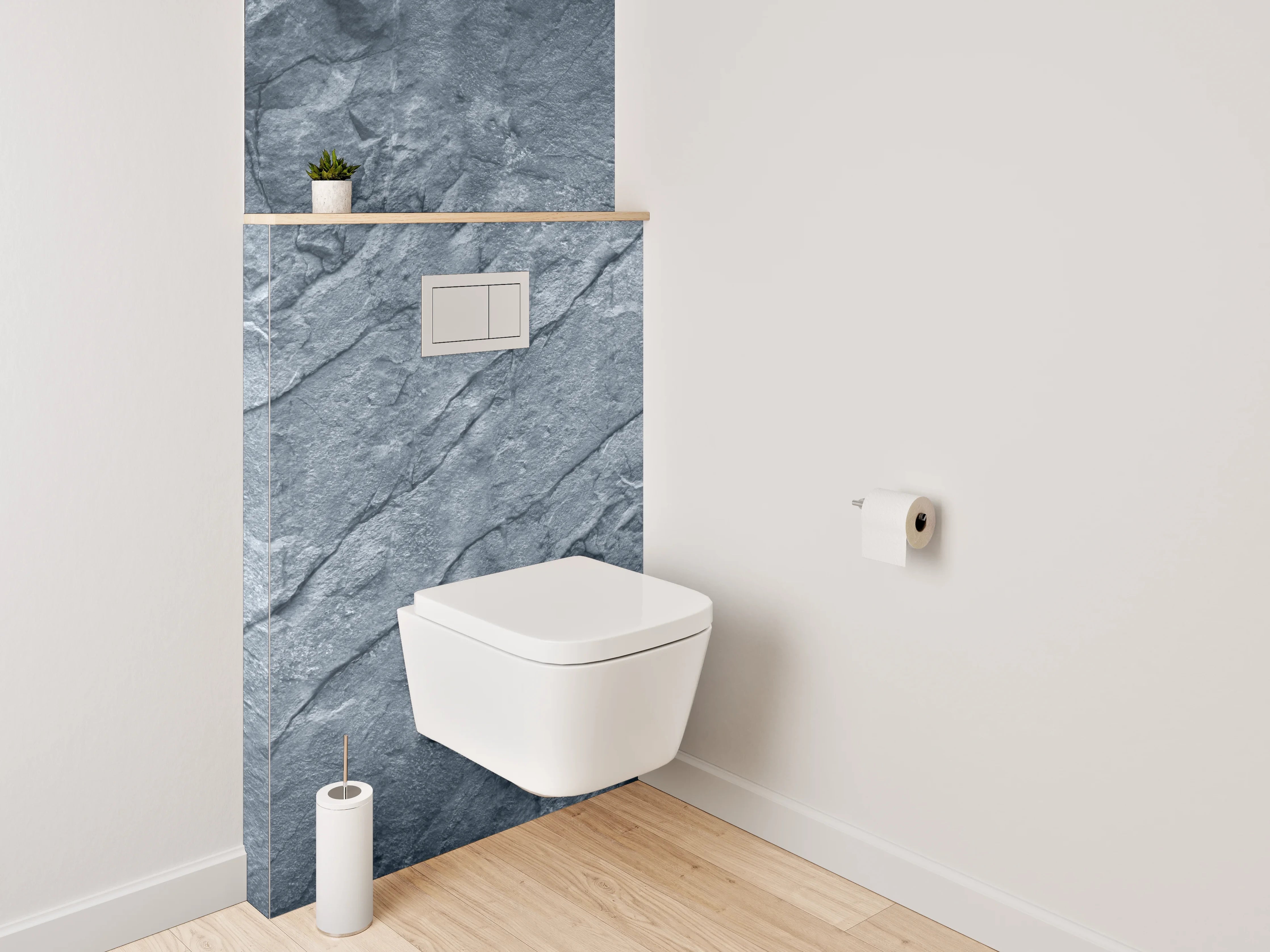 WC-Rückwand - Schieferstruktur Grau Blau Dekor