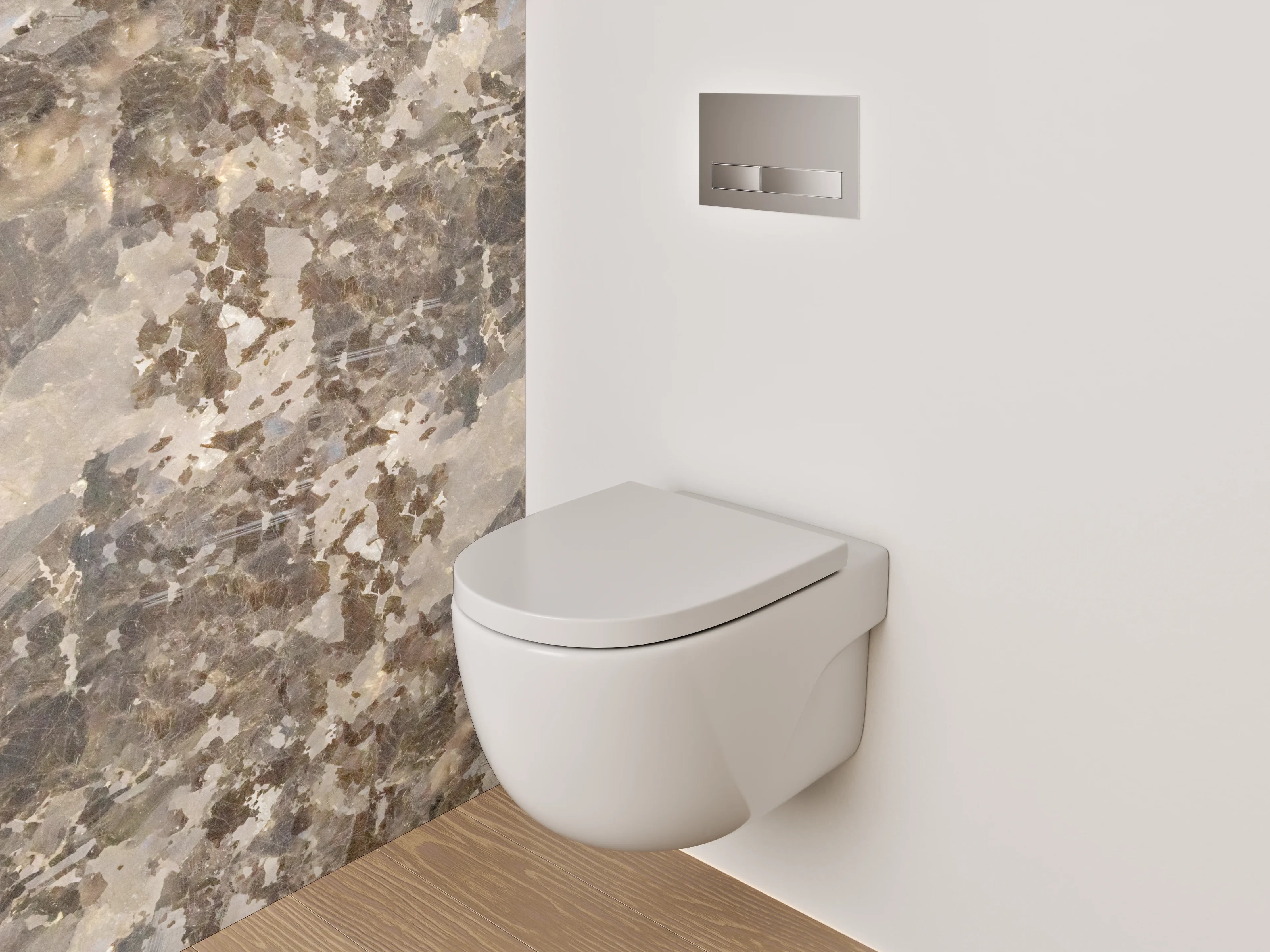 WC-Rückwand - Schimmernde braune Kristallmarmor-Optik