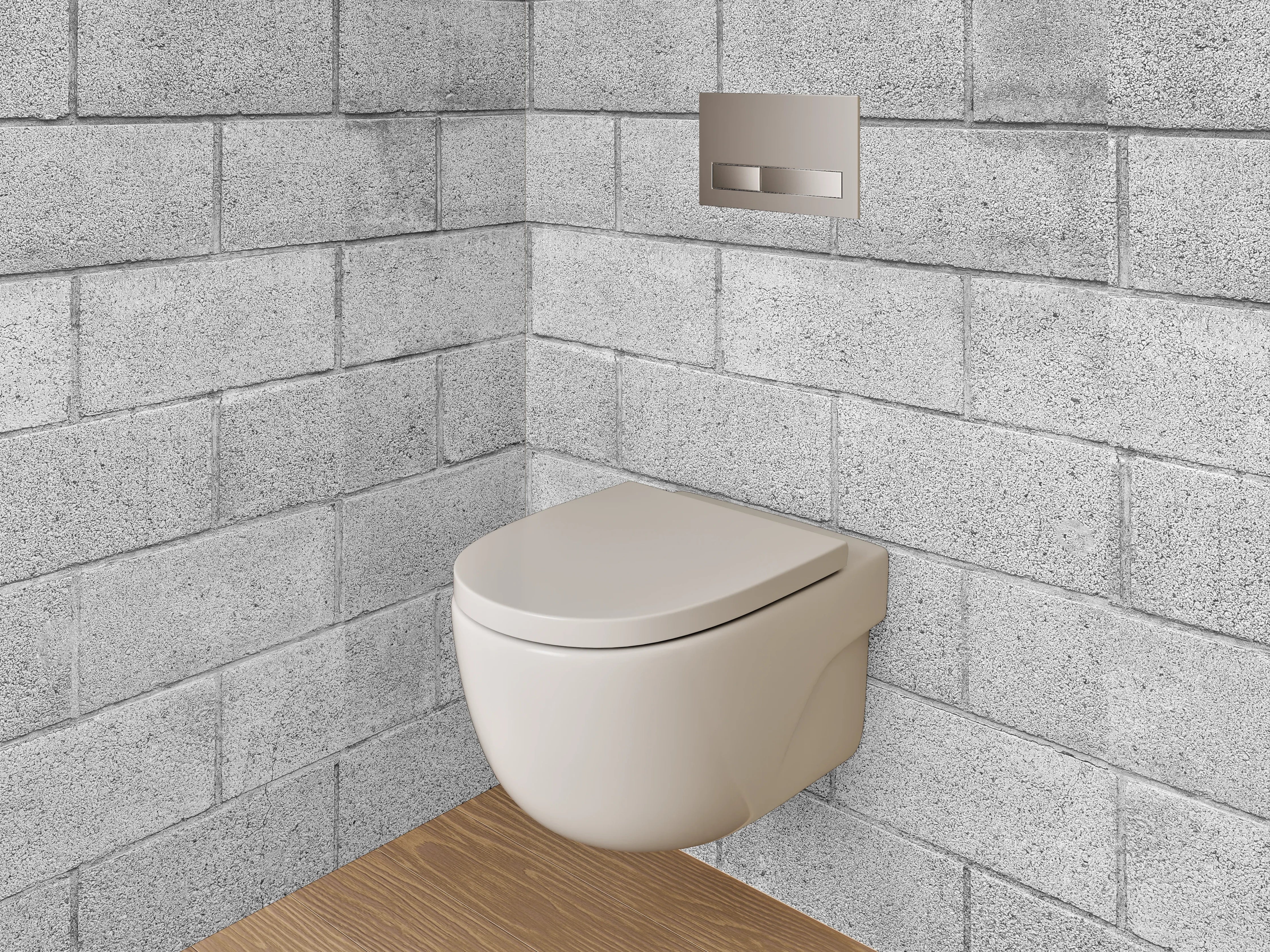 WC-Rückwand - Schlichte graue Fliesenoptik Wanddesign