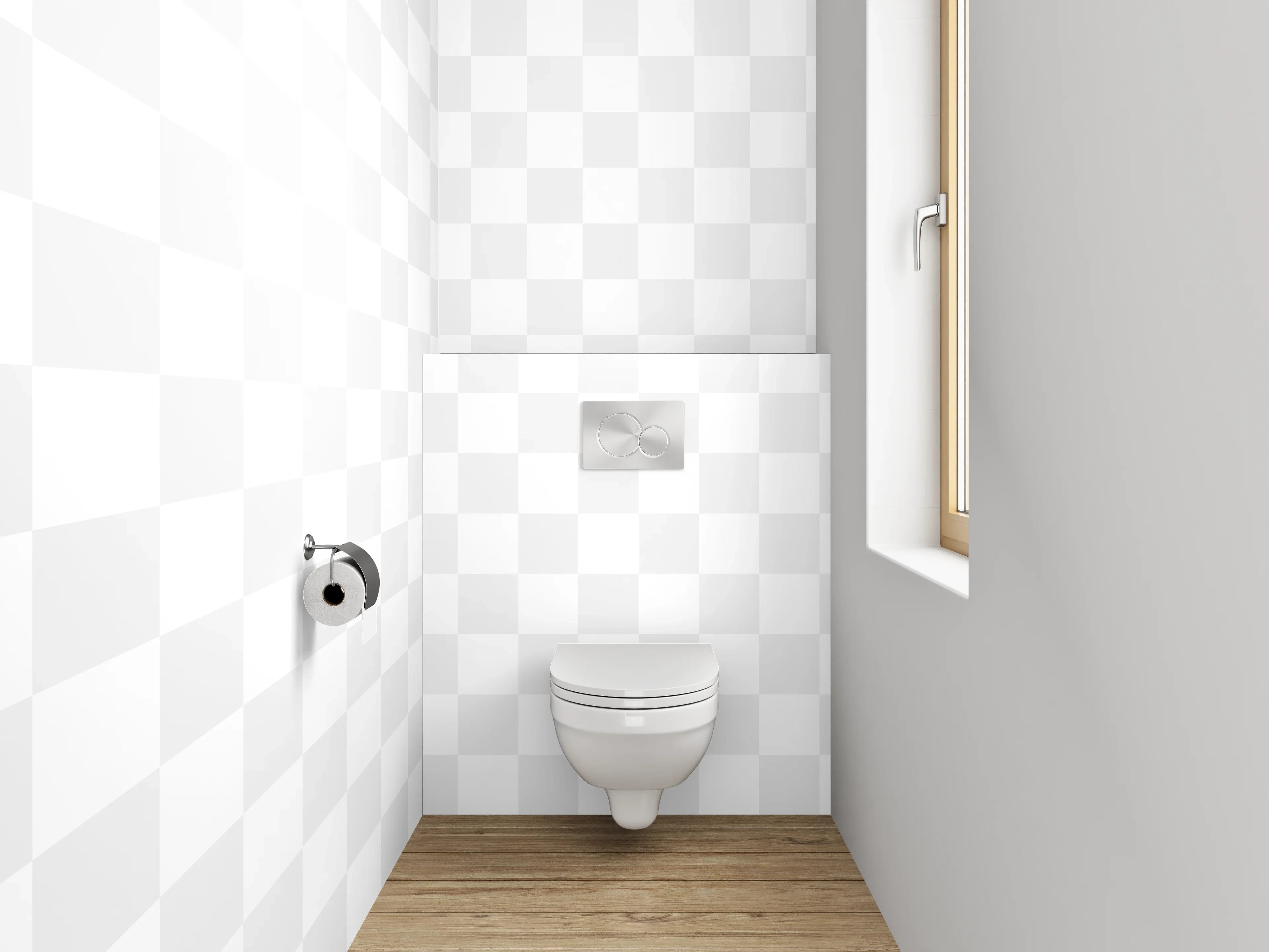 WC-Rückwand - Schlichte weiße Fliesen-Optik modern