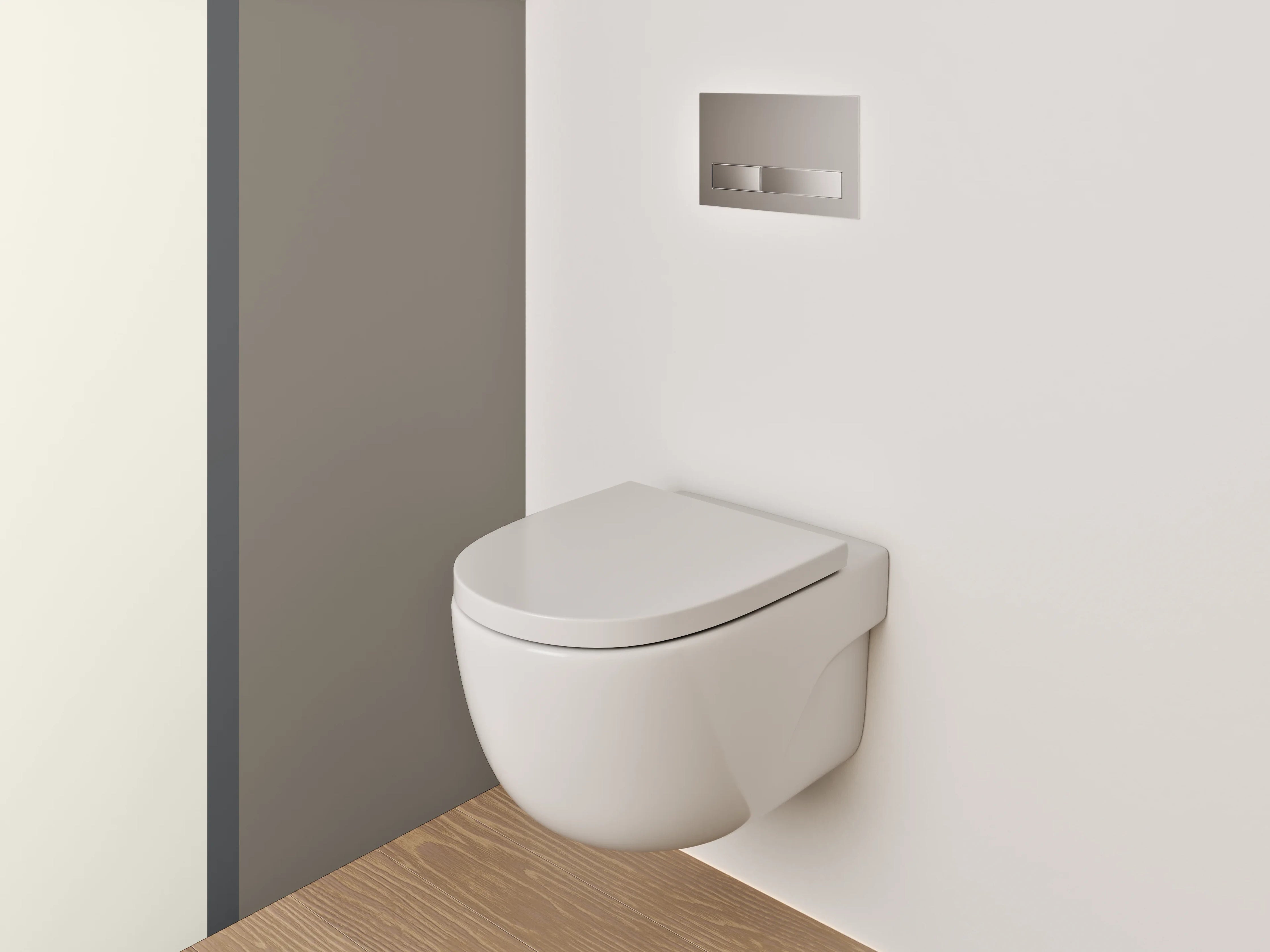WC-Rückwand - Schlichte weiße und graue Flächenoptik