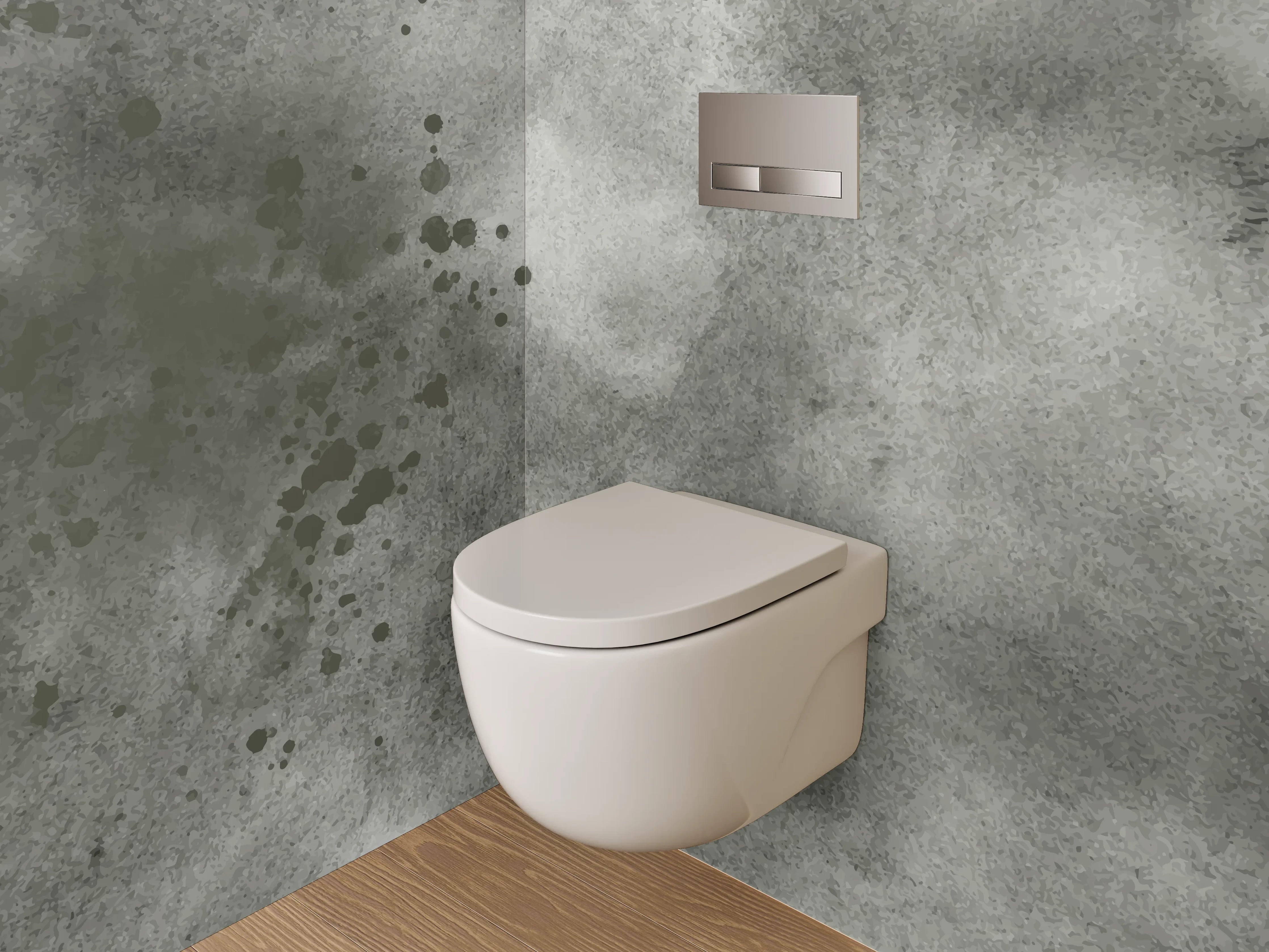 WC-Rückwand - Schwarz-weiße abstrakte Marmoroptik