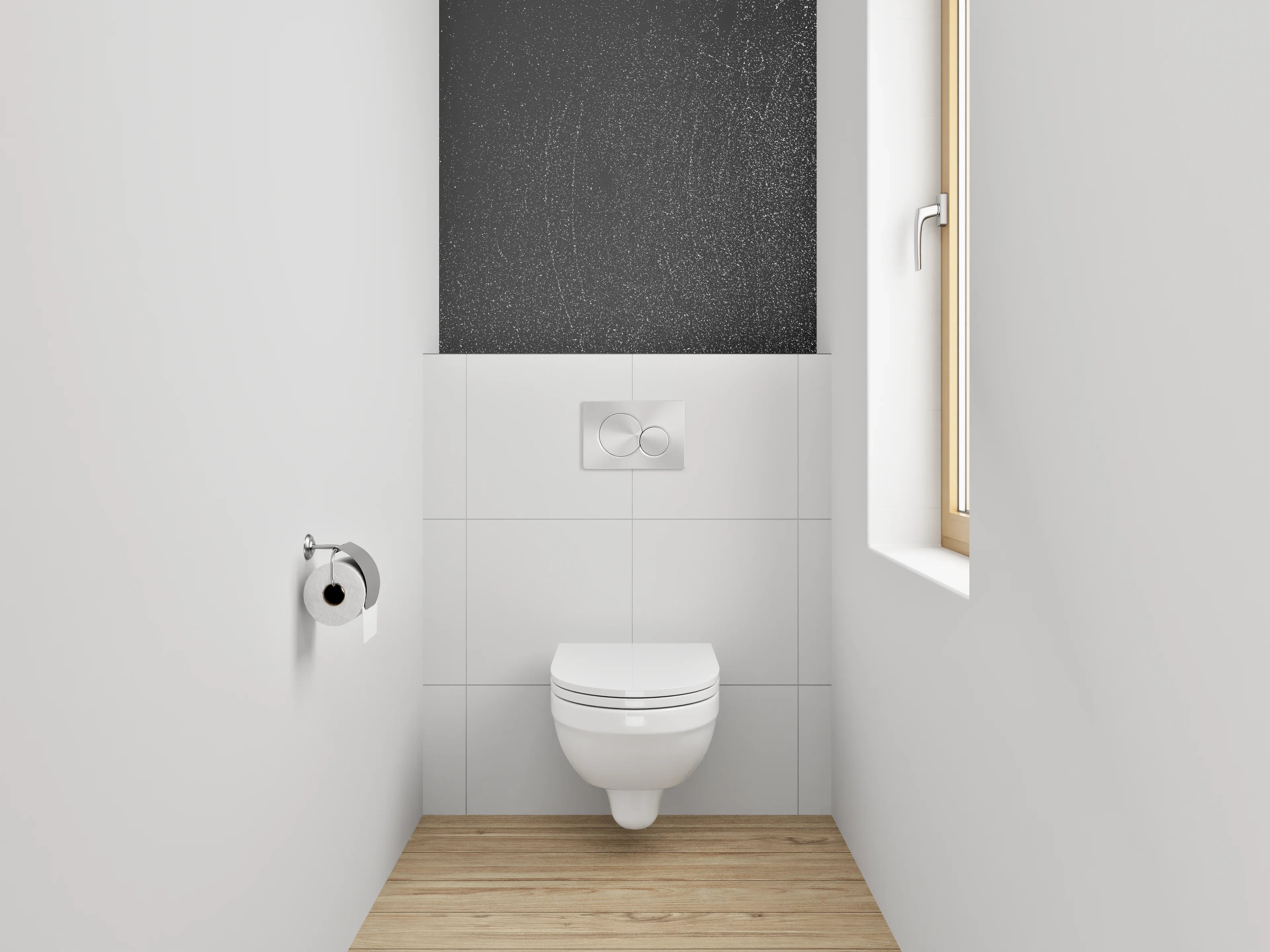WC-Rückwand - Schwarz-weiße strukturierte Oberfläche