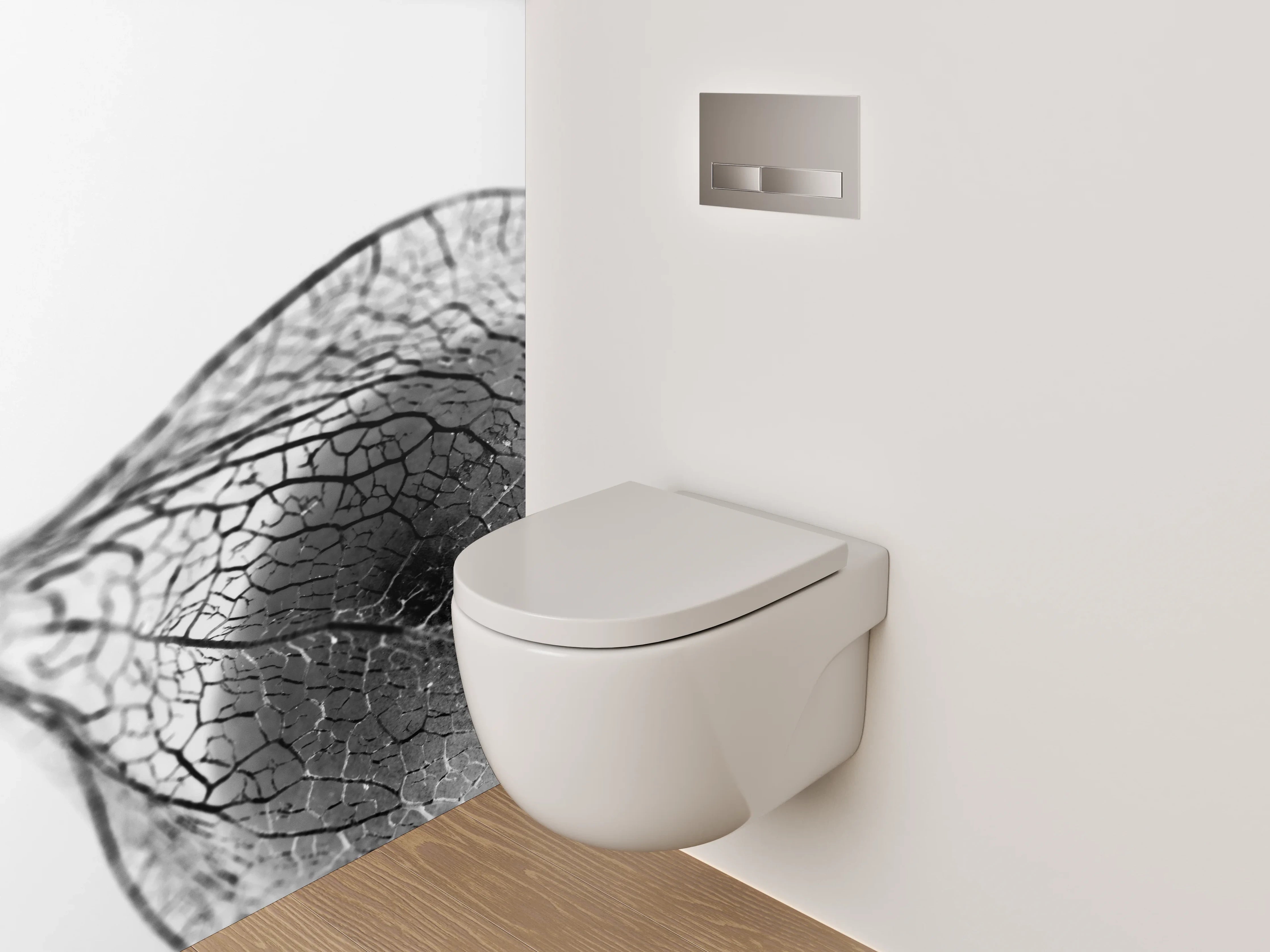 WC-Rückwand - Schwarz-weißes Physalis-Makro
