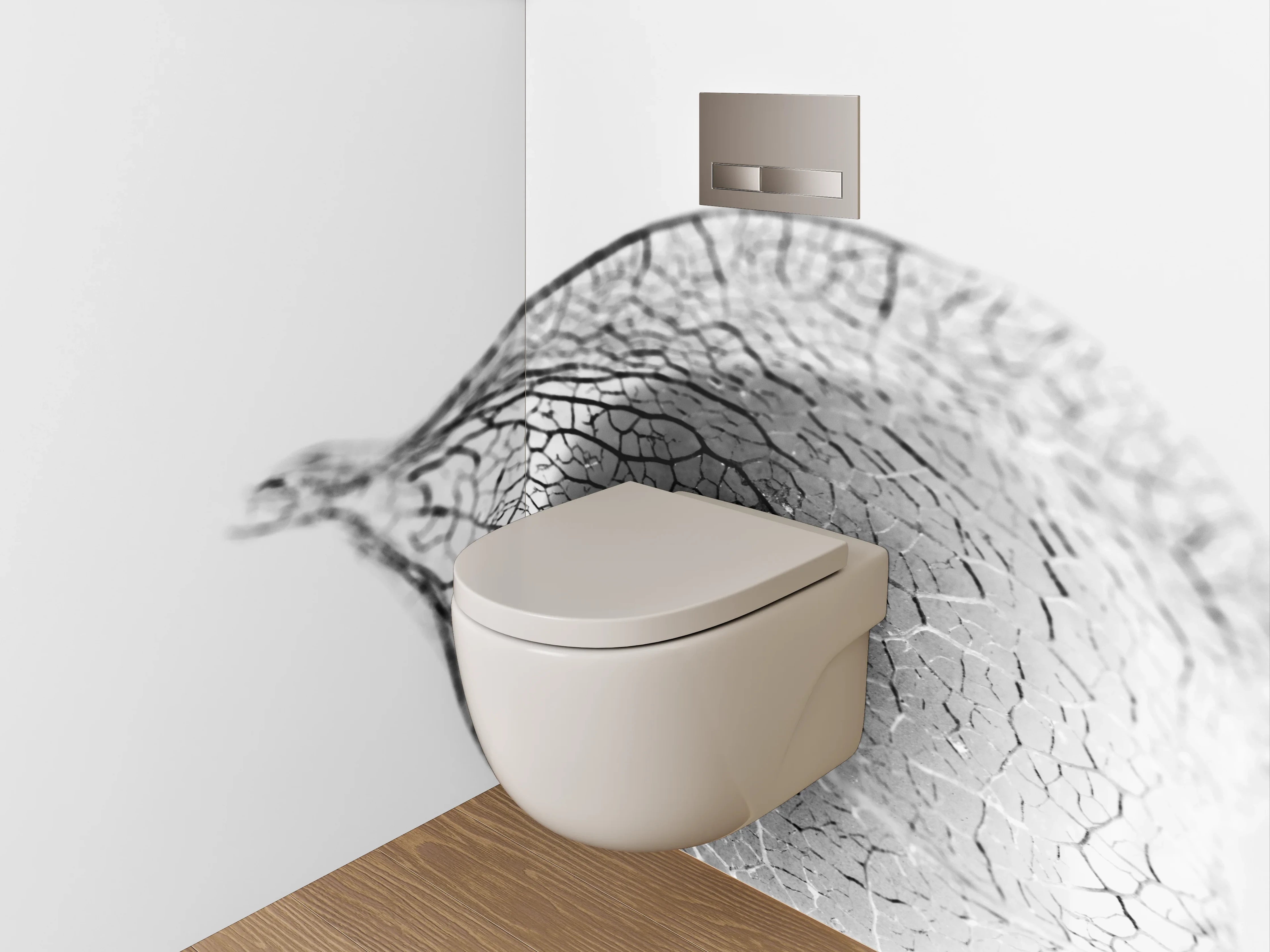 WC-Rückwand - Schwarz-weißes Physalis-Makro