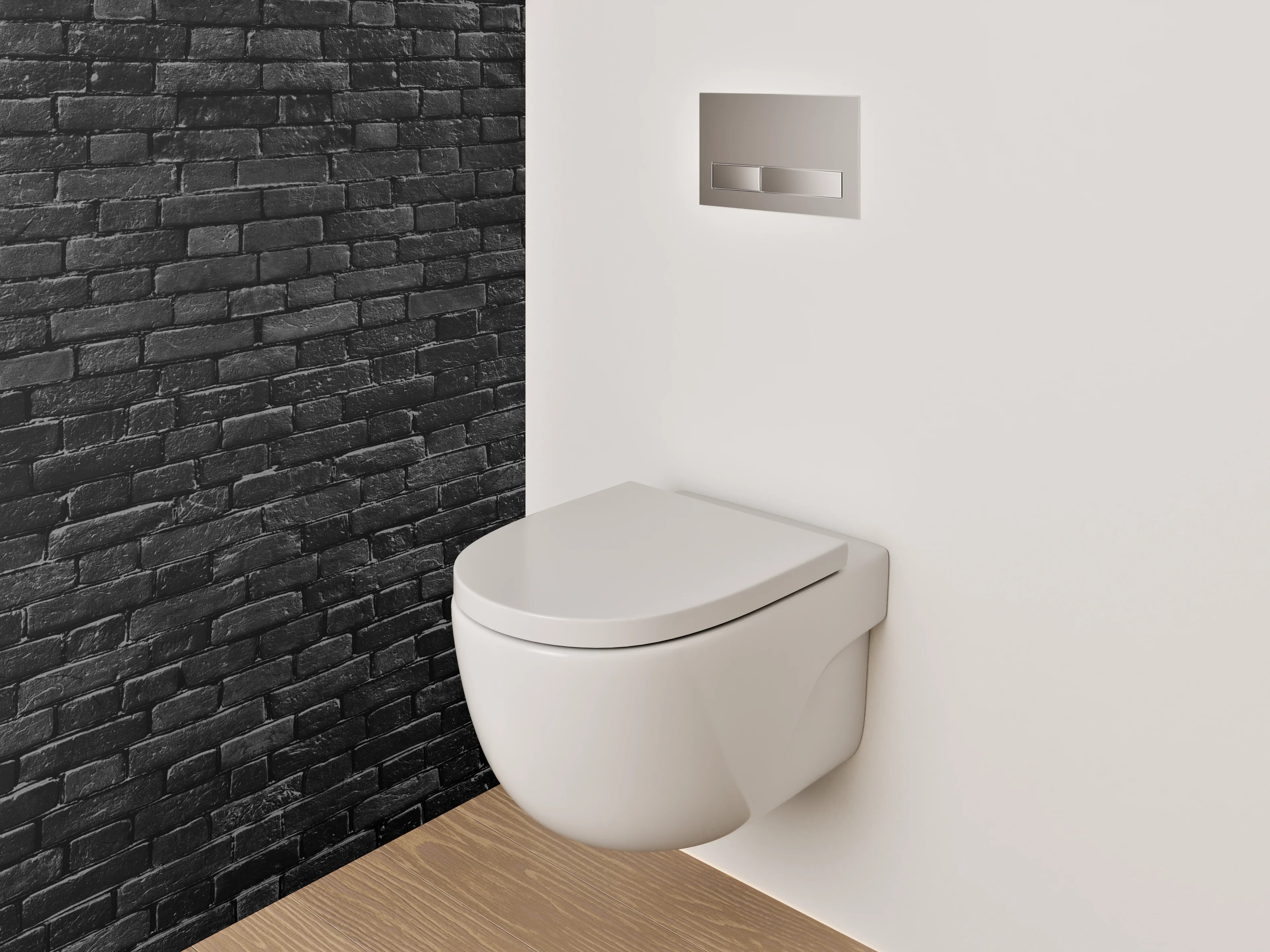 WC-Rückwand - Schwarze Backsteinwand Textur