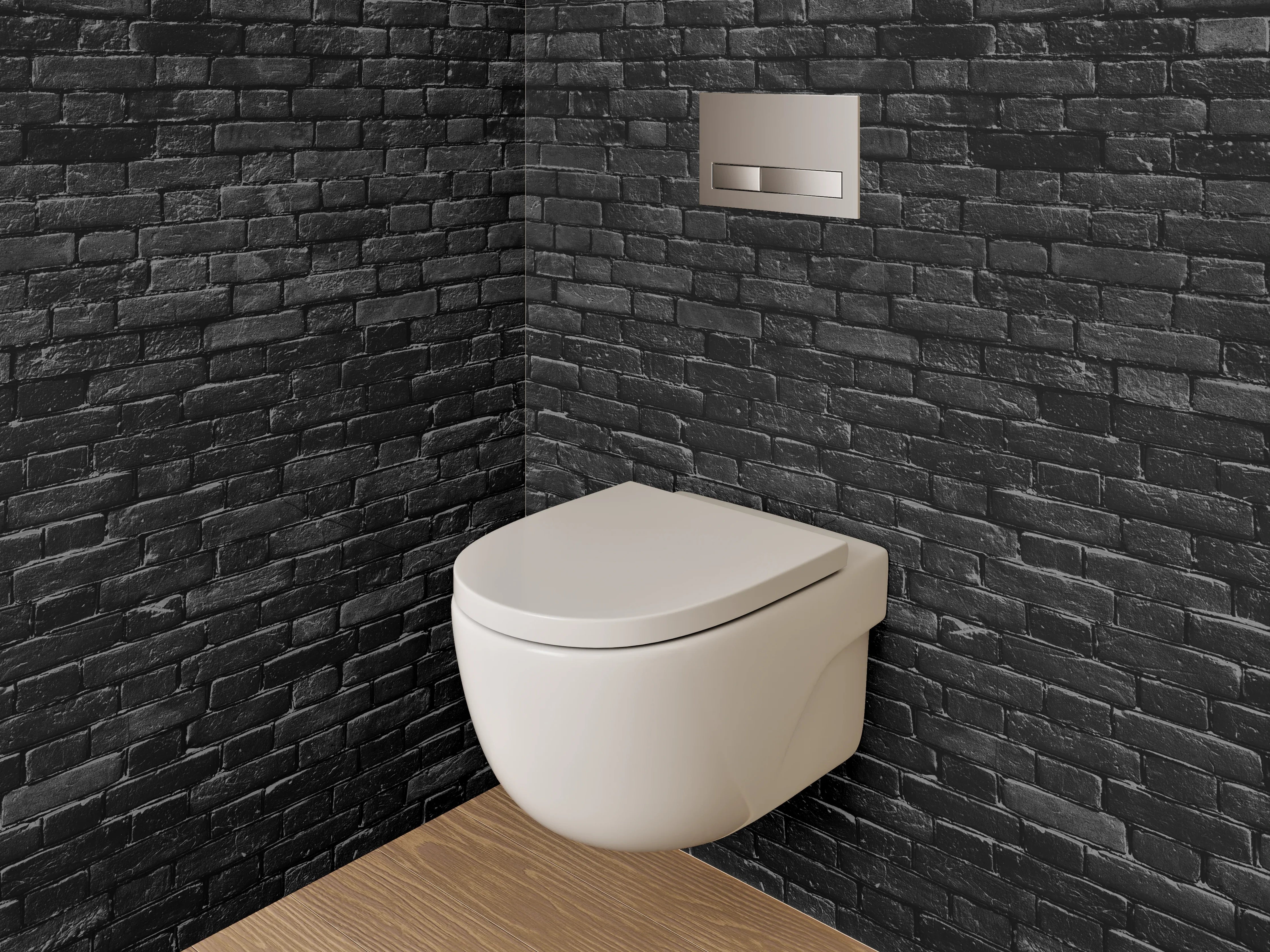 WC-Rückwand - Schwarze Backsteinwand Textur