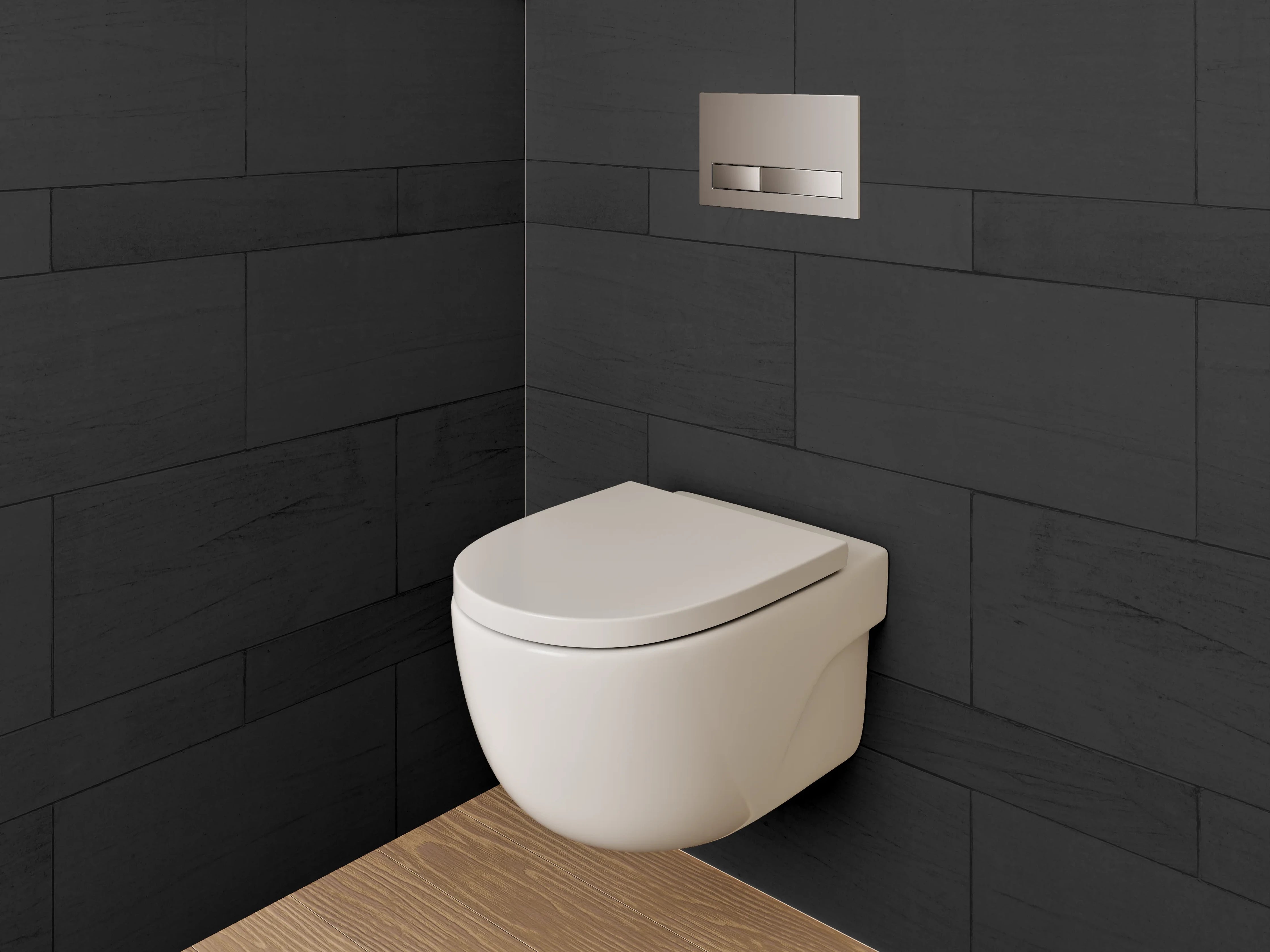 WC-Rückwand - Schwarze Holzstruktur Fliesenoptik Modern