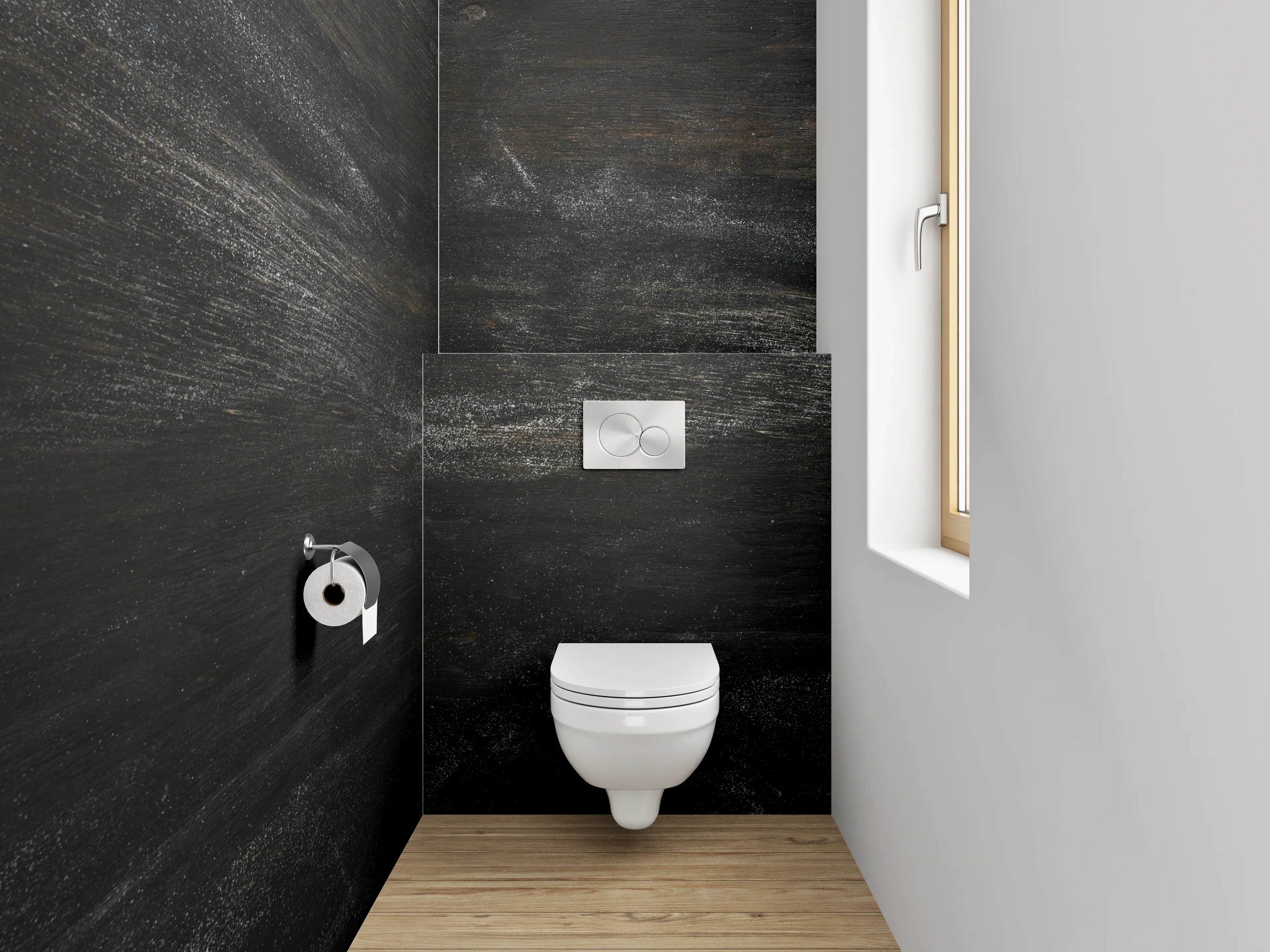 WC-Rückwand - Schwarze Kreidetafel Optik