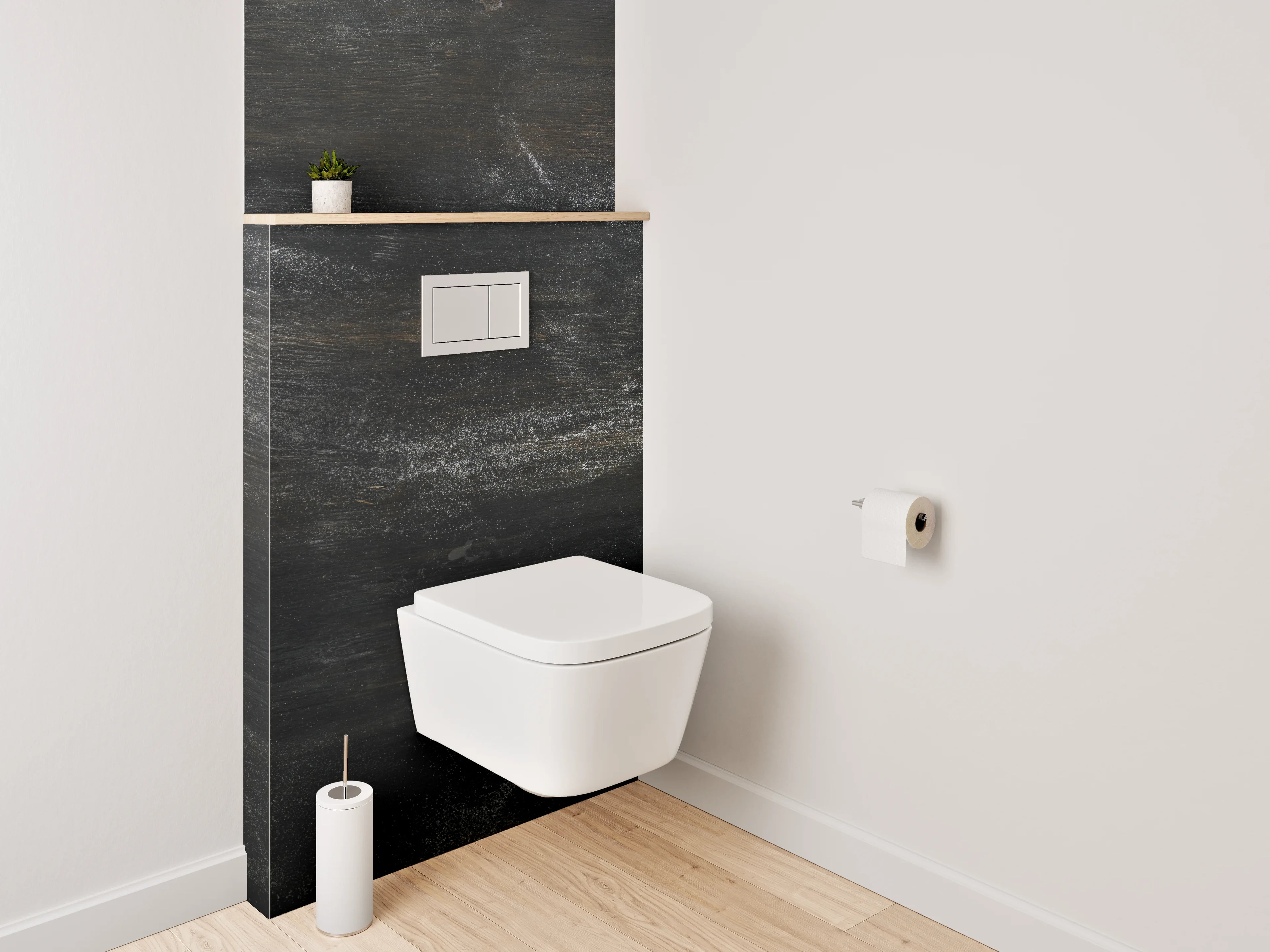 WC-Rückwand - Schwarze Kreidetafel Optik