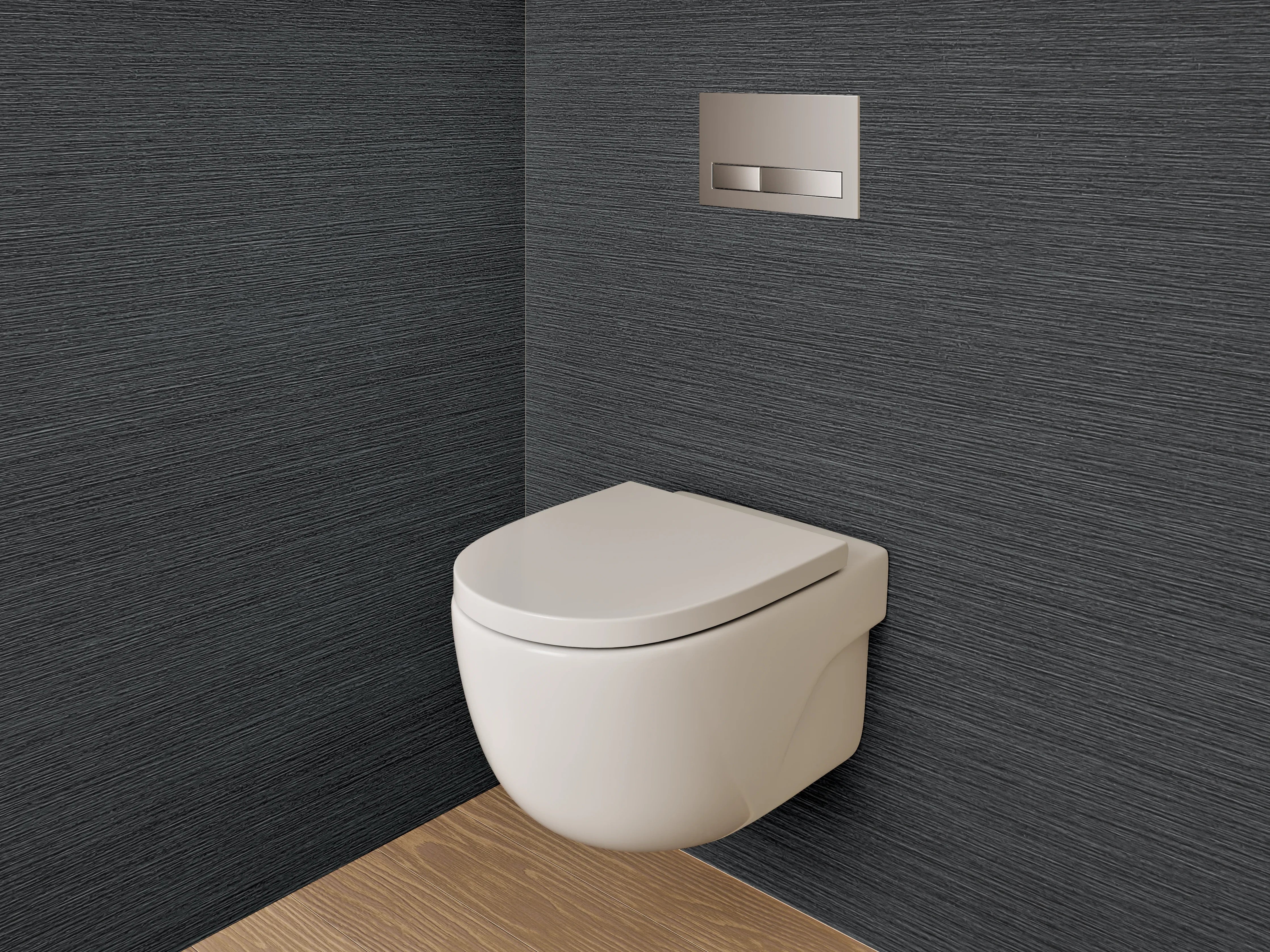 WC-Rückwand - Schwarze Metall-Textur, modern und elegant