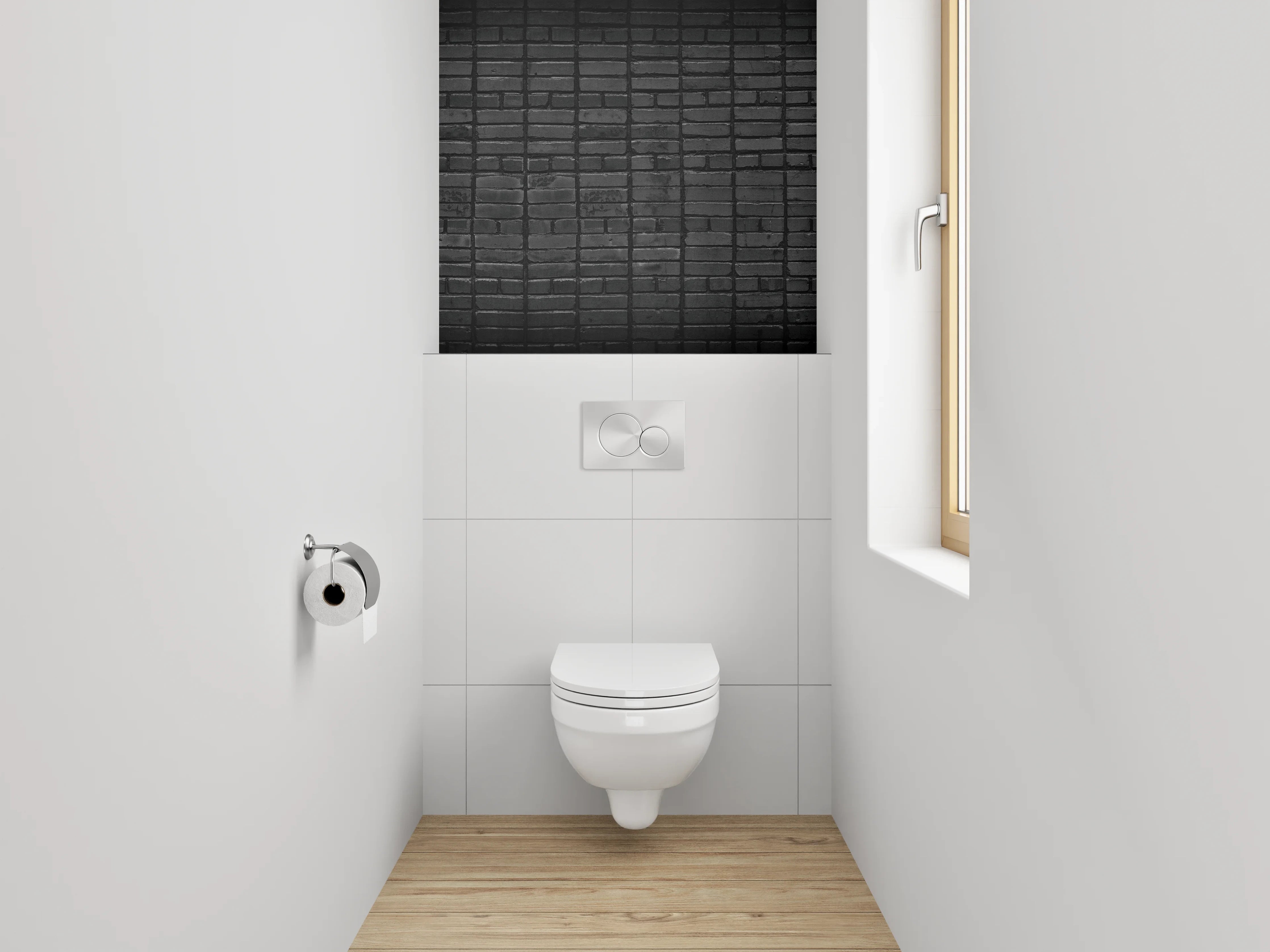 WC-Rückwand - Schwarze Mosaikfliesen Struktur