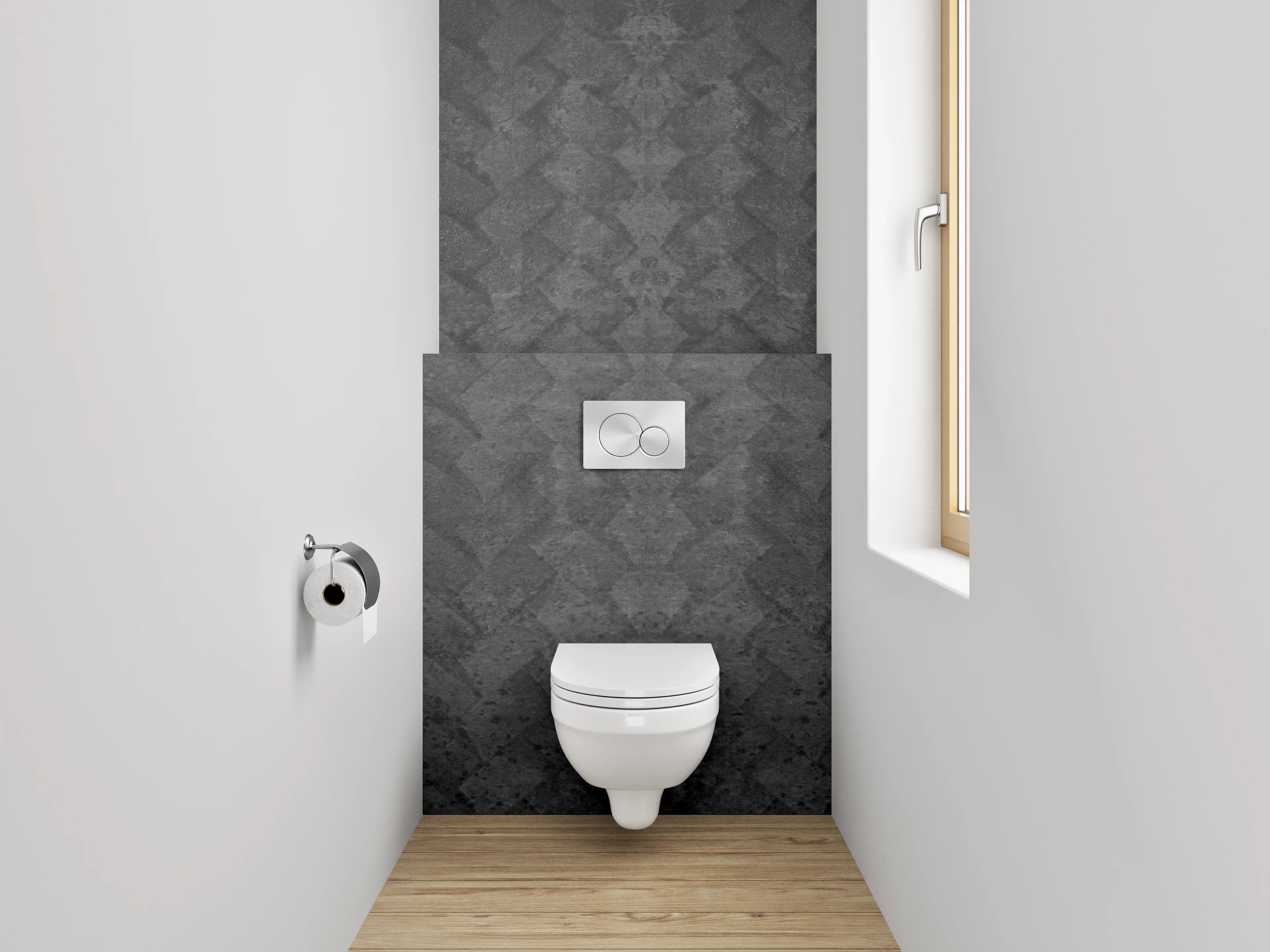 WC-Rückwand - Schwarze Schuppen Struktur Marmoroptik
