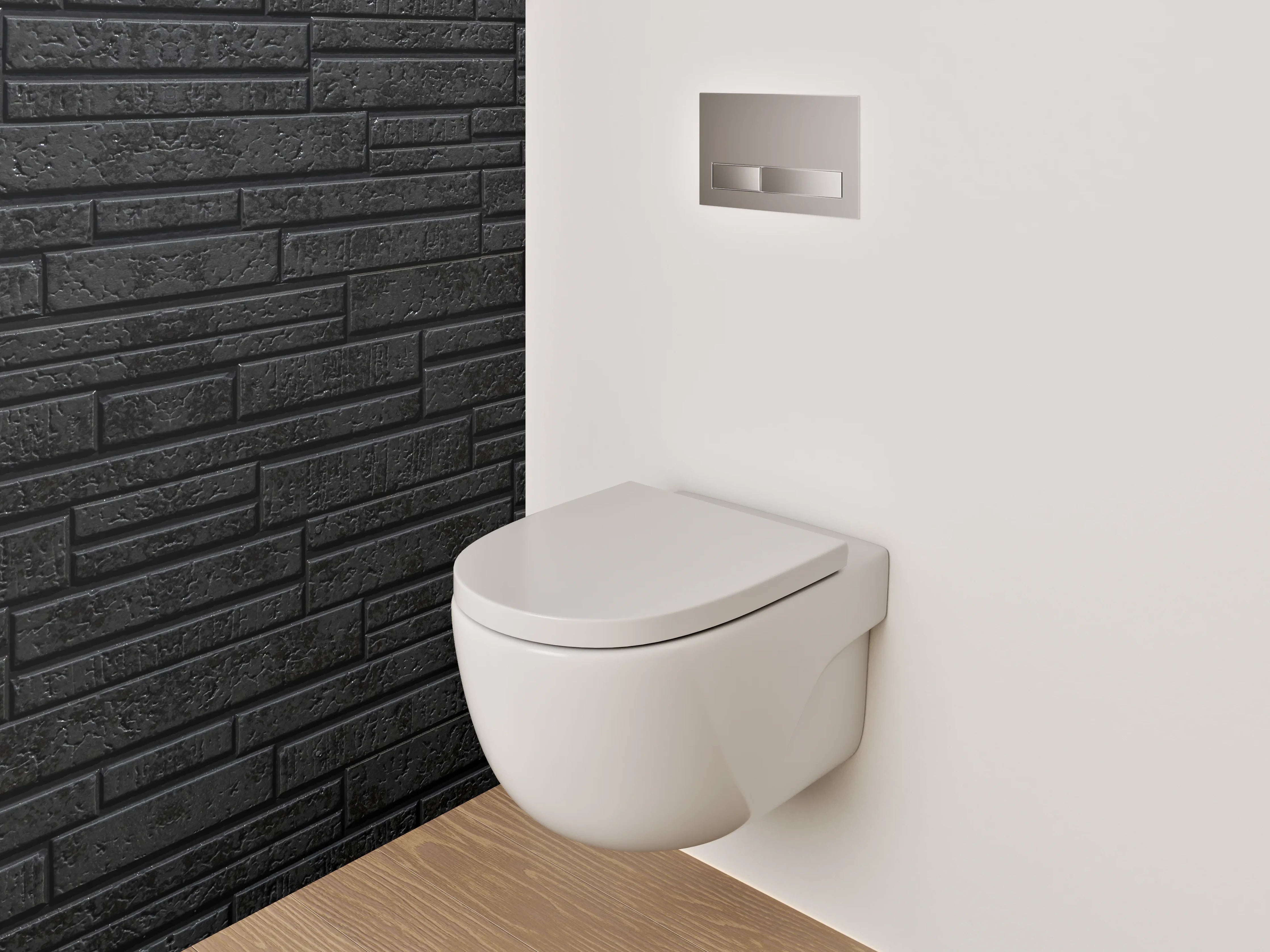 WC-Rückwand - Schwarze Steinoptik Wandverkleidung