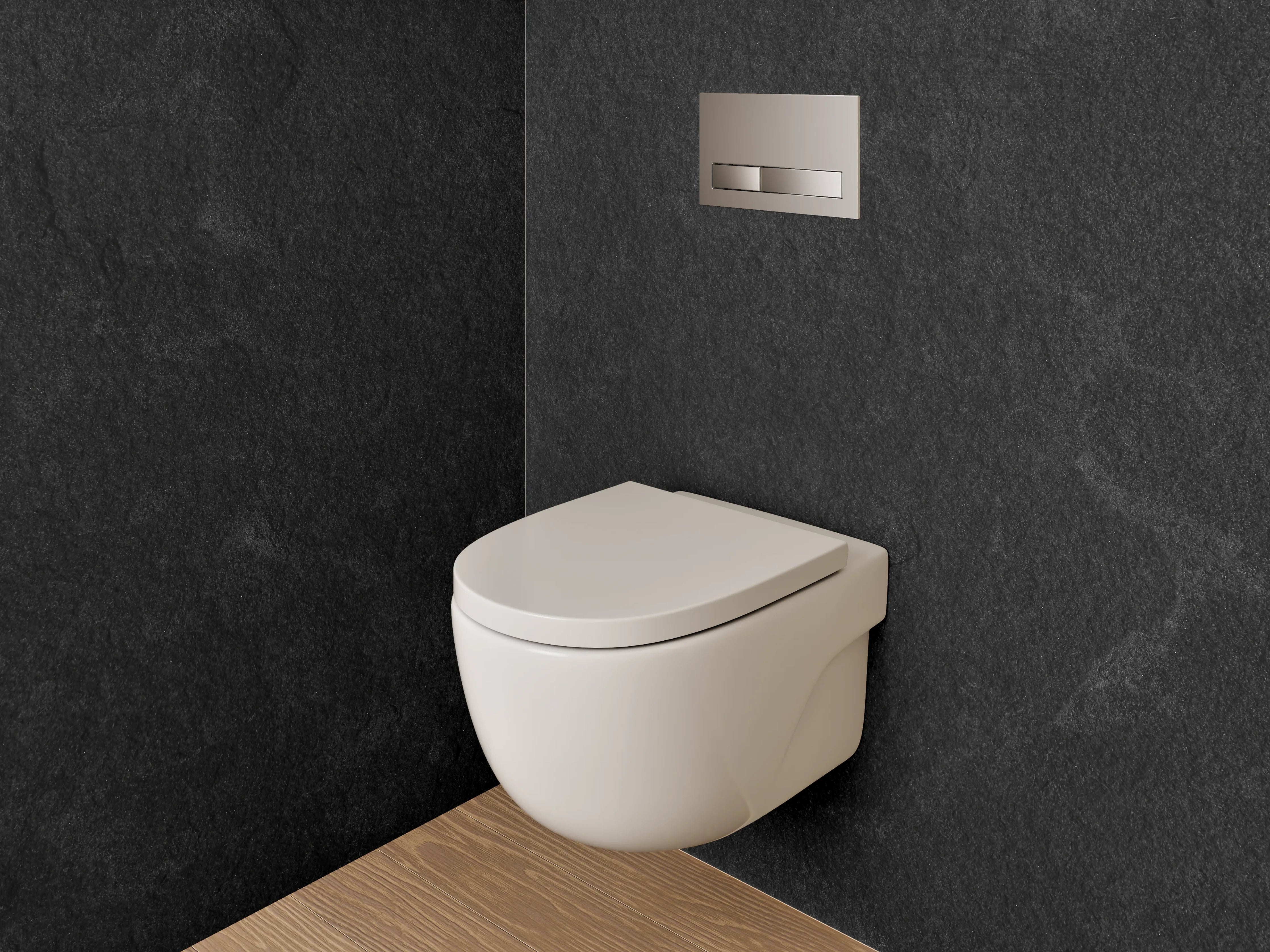 WC-Rückwand - Schwarze Steinoptik – Edler Look