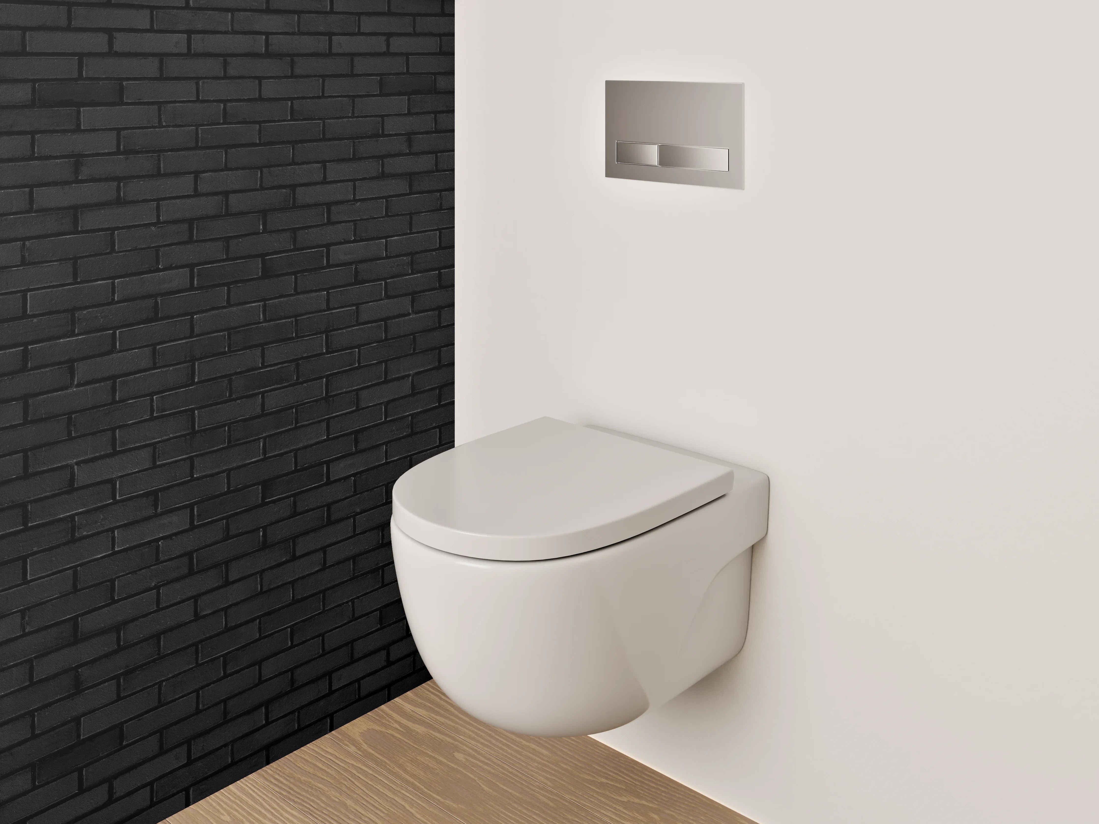 WC-Rückwand - Schwarze Ziegel Backsteinmauer Textur