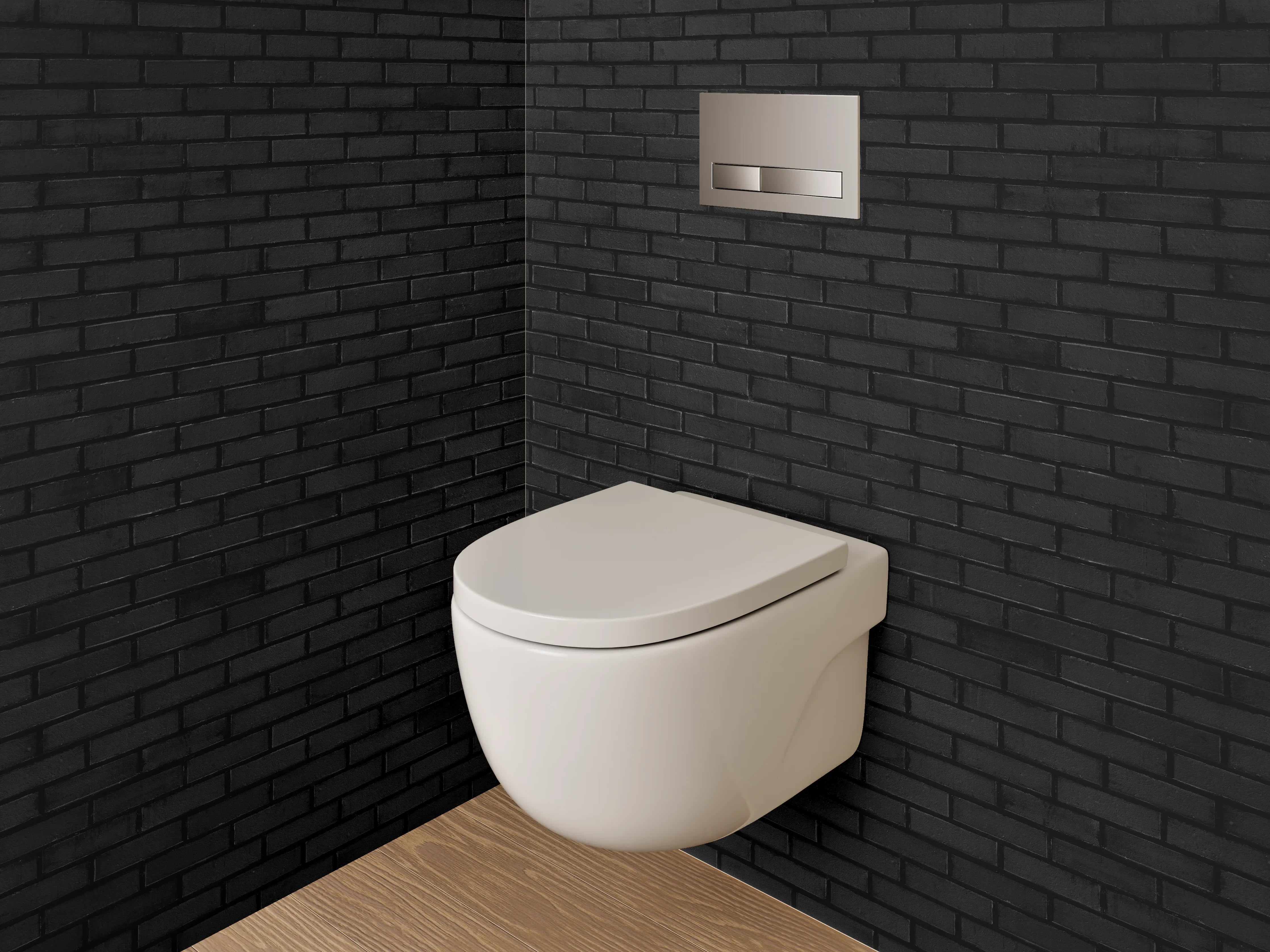 WC-Rückwand - Schwarze Ziegel Backsteinmauer Textur