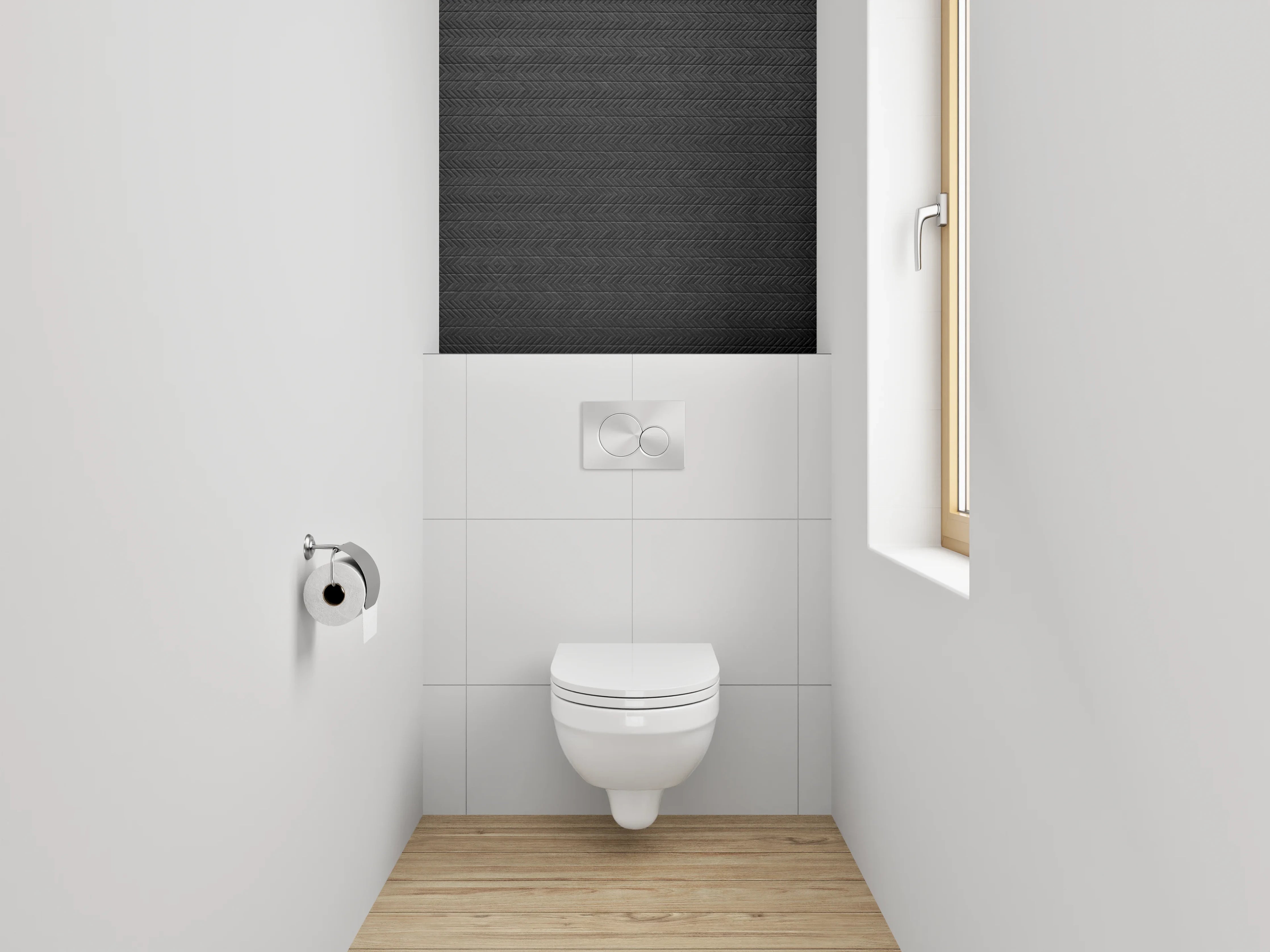 WC-Rückwand - Schwarze strukturierte Oberfläche modern