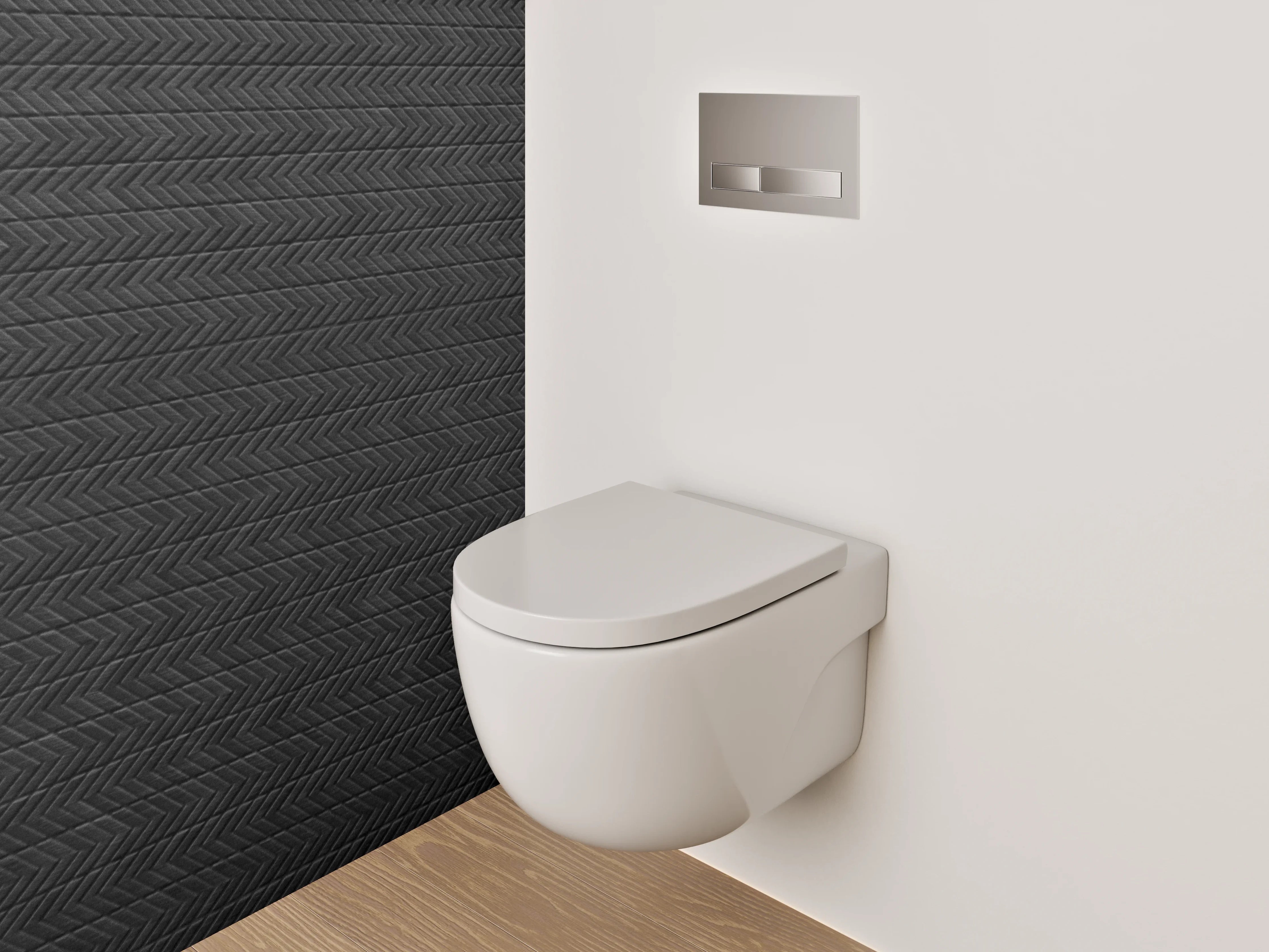 WC-Rückwand - Schwarze strukturierte Oberfläche modern