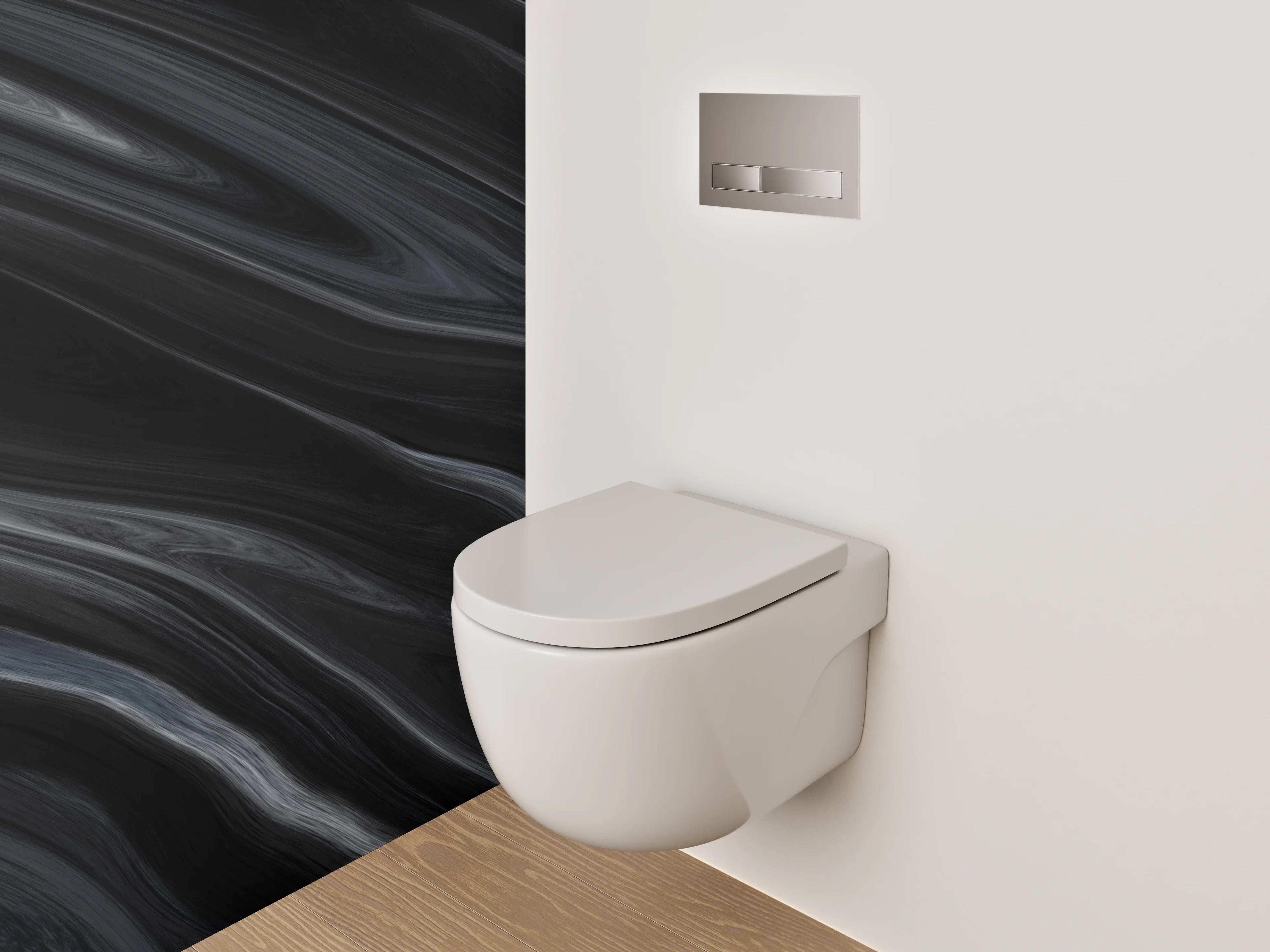 WC-Rückwand - Schwarzer Marmor Look modern