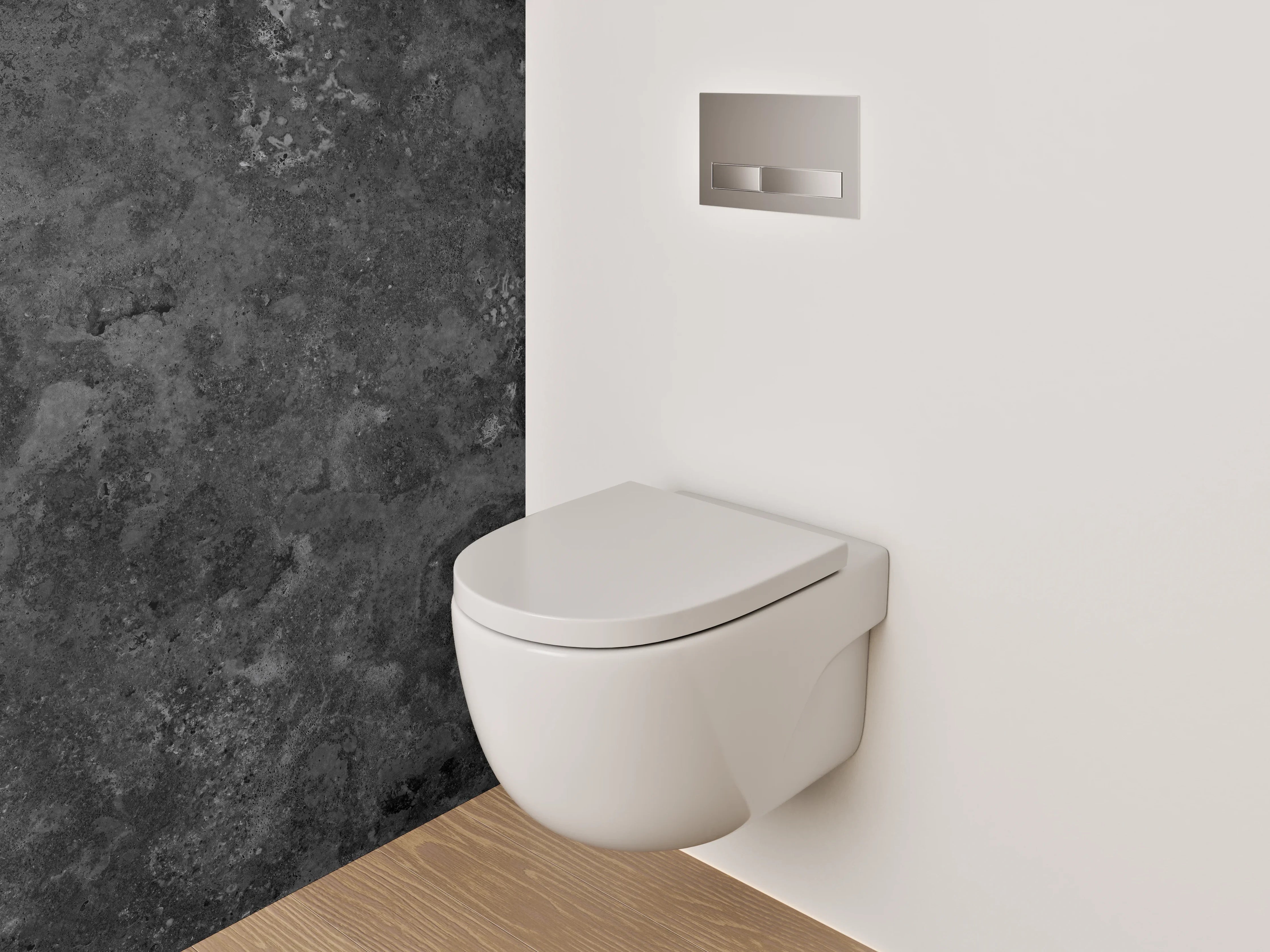 WC-Rückwand - Schwarzer Schiefer-Look Badezimmer Wand