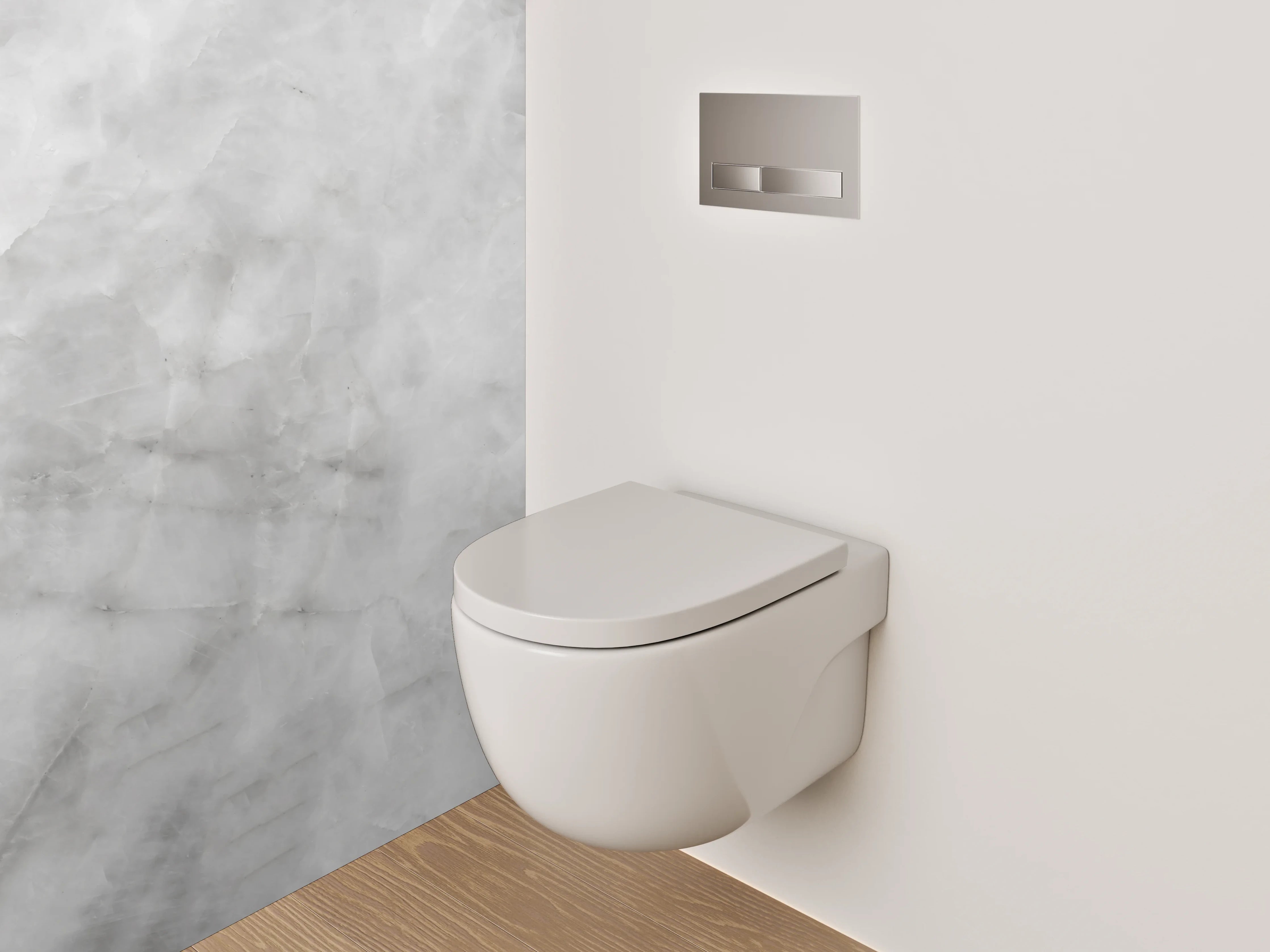 WC-Rückwand - Silbergraue Marmor-Optik