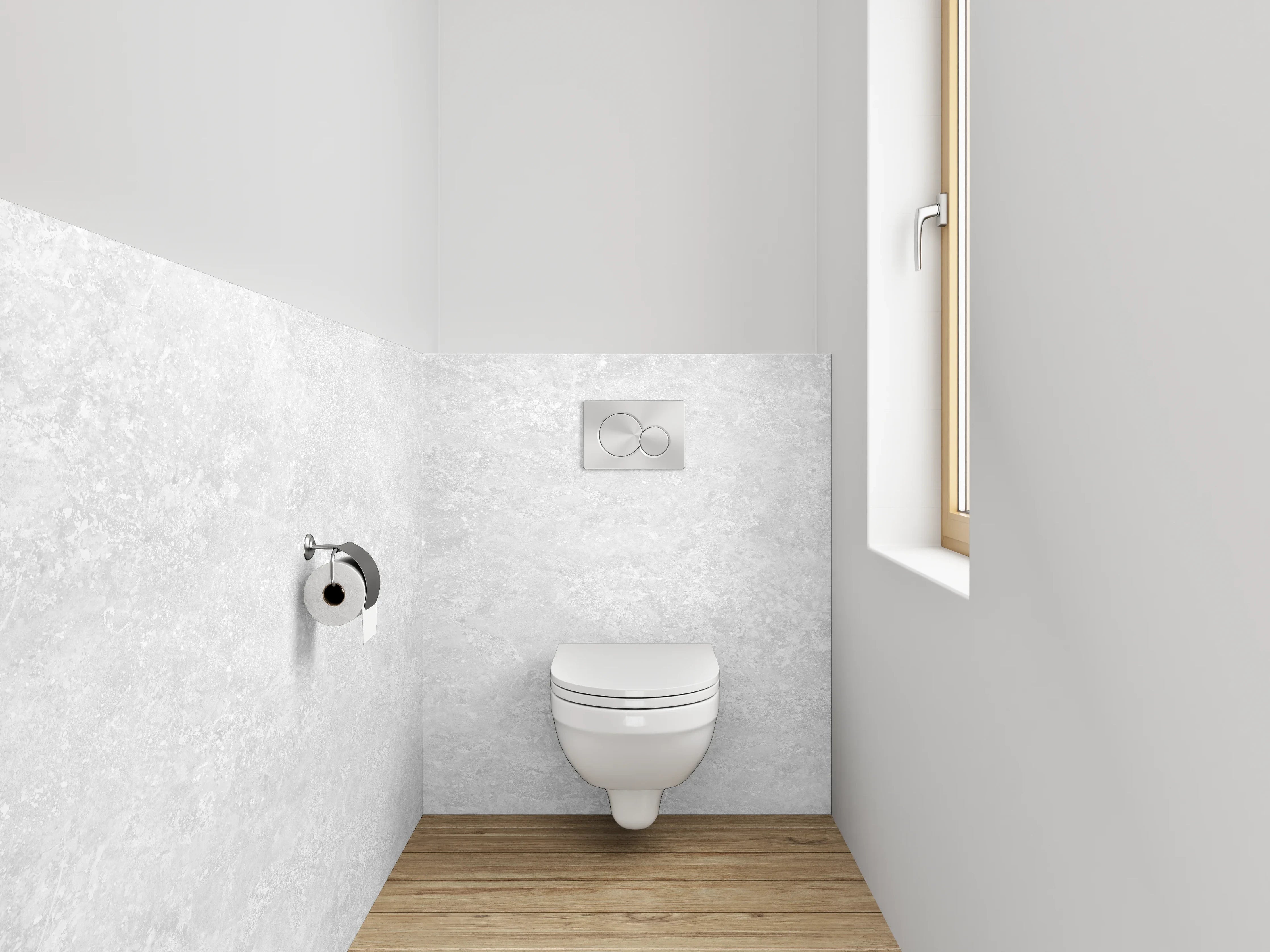 WC-Rückwand - Silberne Marmor-Optik