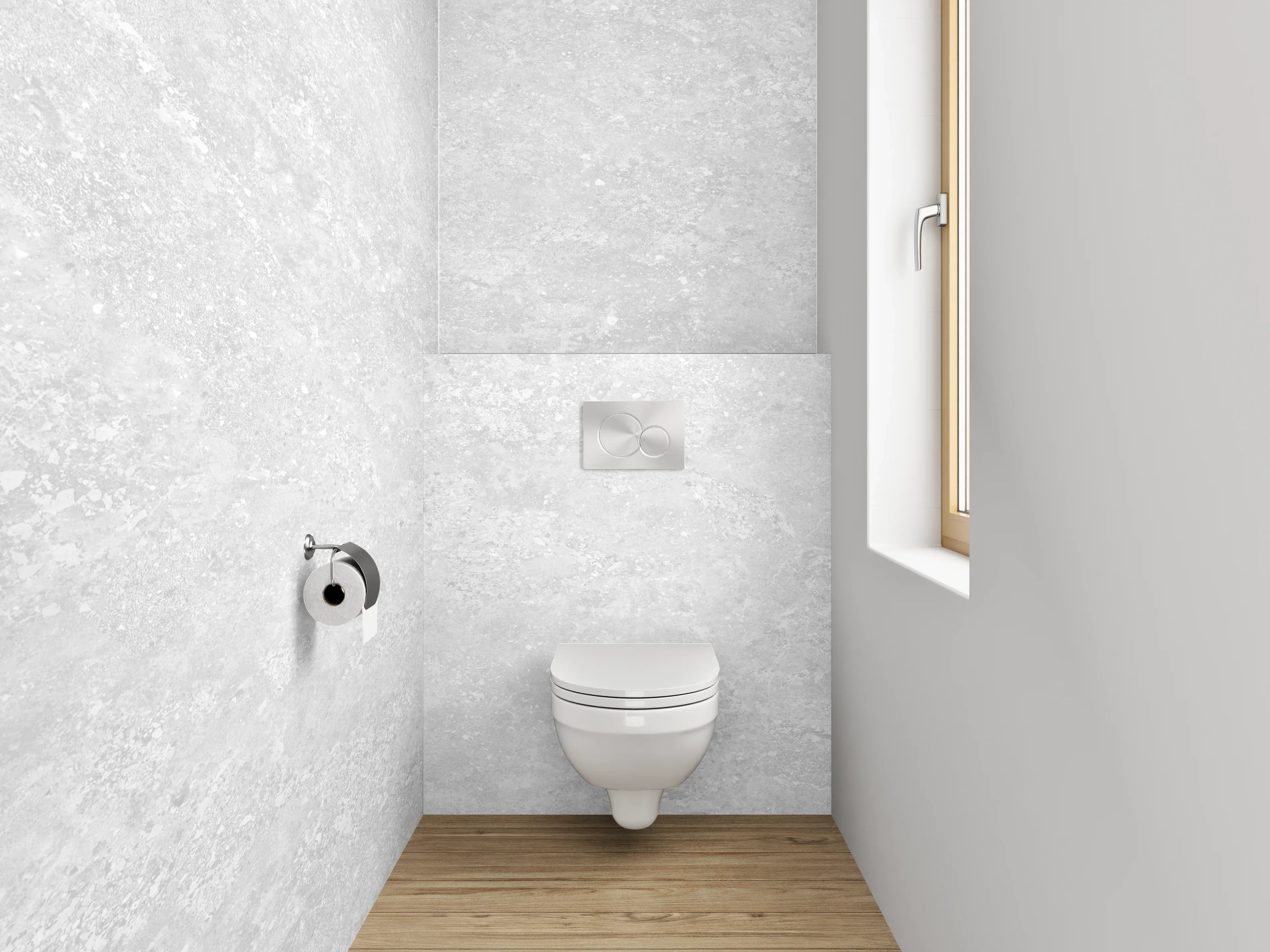 WC-Rückwand - Silberne Marmor-Optik