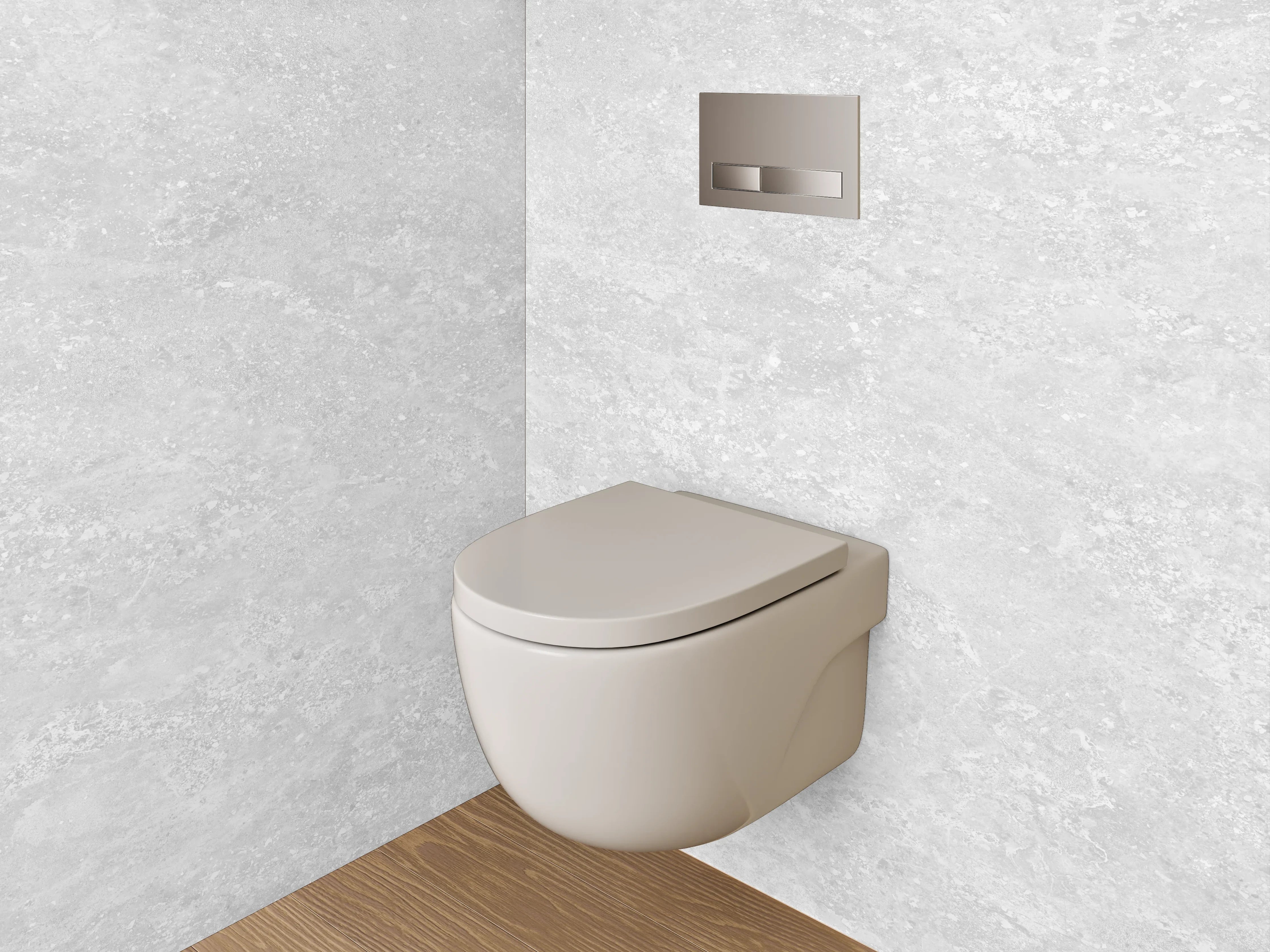 WC-Rückwand - Silberne Marmor-Optik