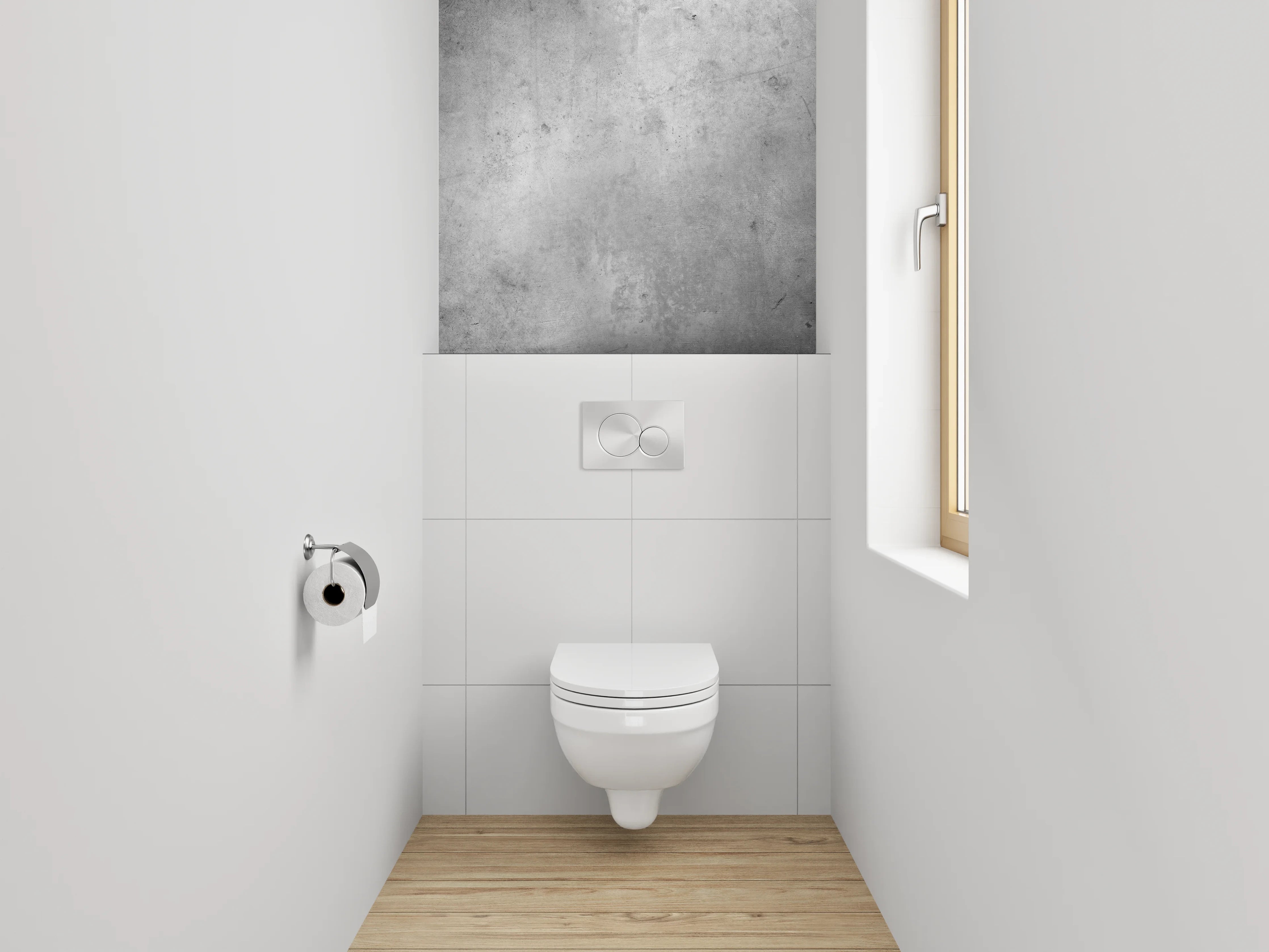 WC-Rückwand - Silberne Schattenmuster