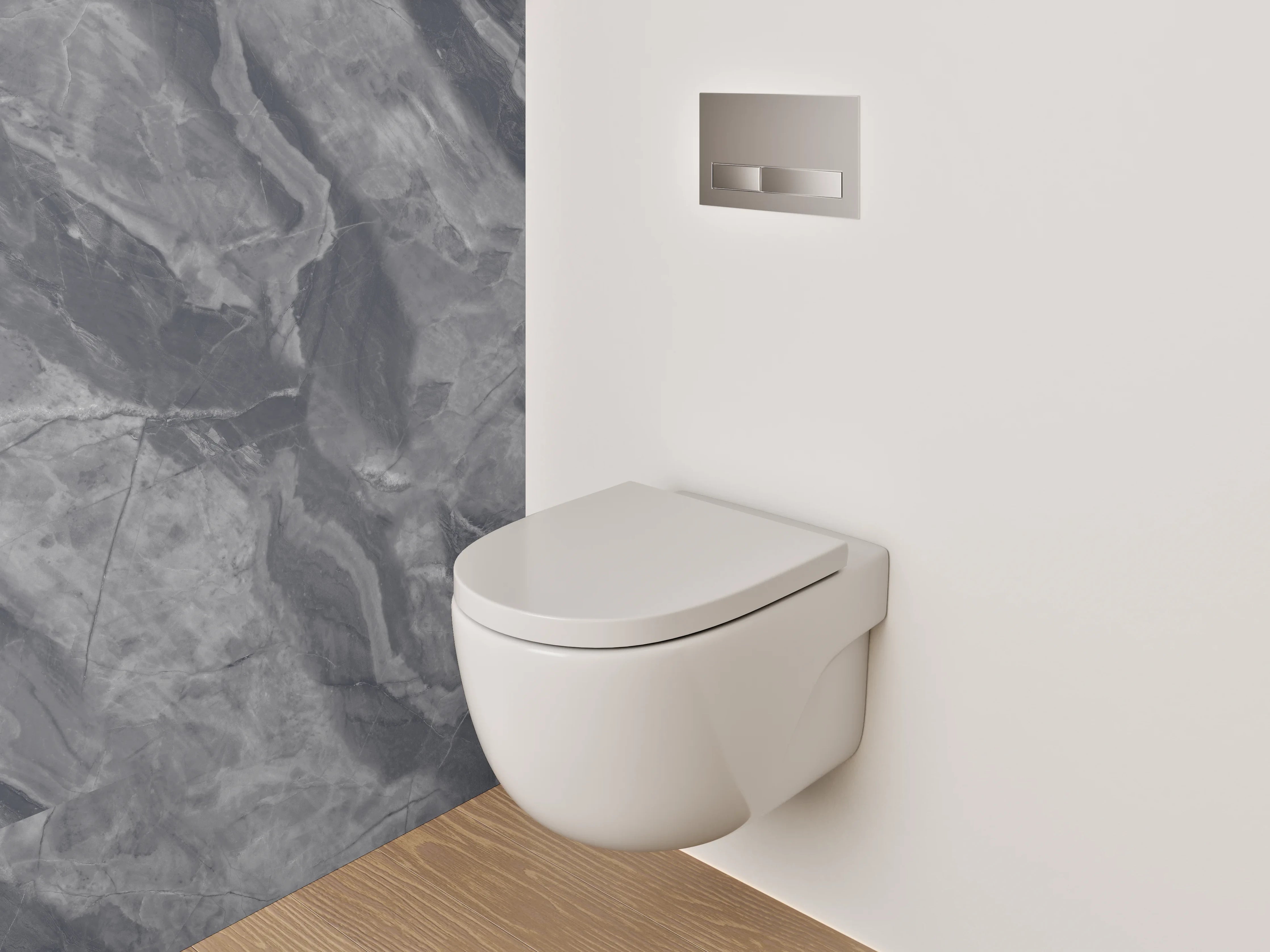 WC-Rückwand - Silberweiß-Marmor-Optik