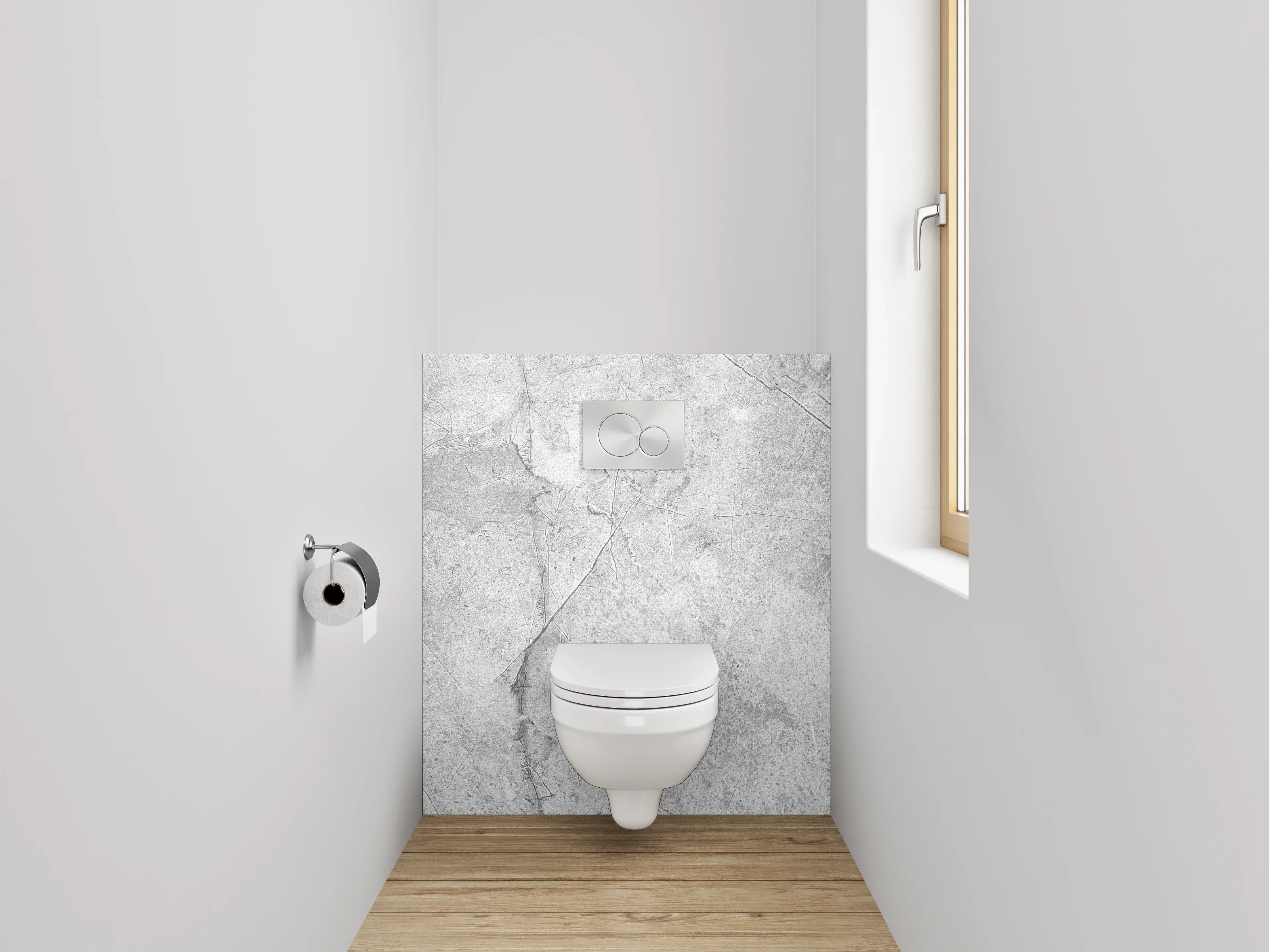 WC-Rückwand - Silberweißes Marmor-Muster