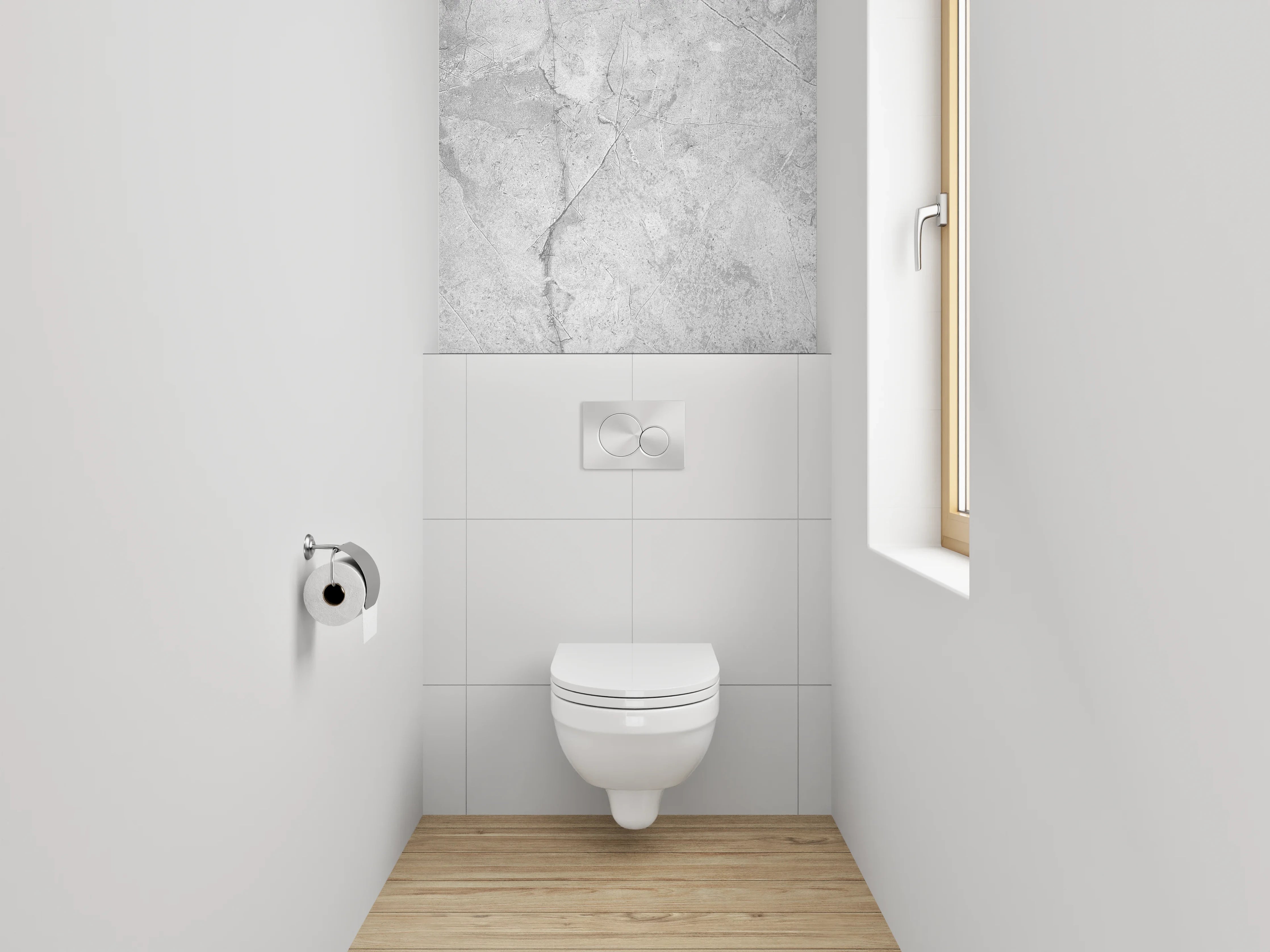 WC-Rückwand - Silberweißes Marmor-Muster